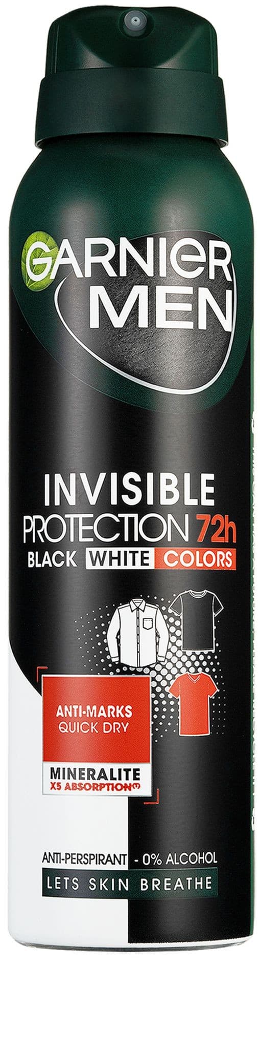 Garnier Men Invisible Black/white/colors antiperspirant ve spreji pro muže 150ml