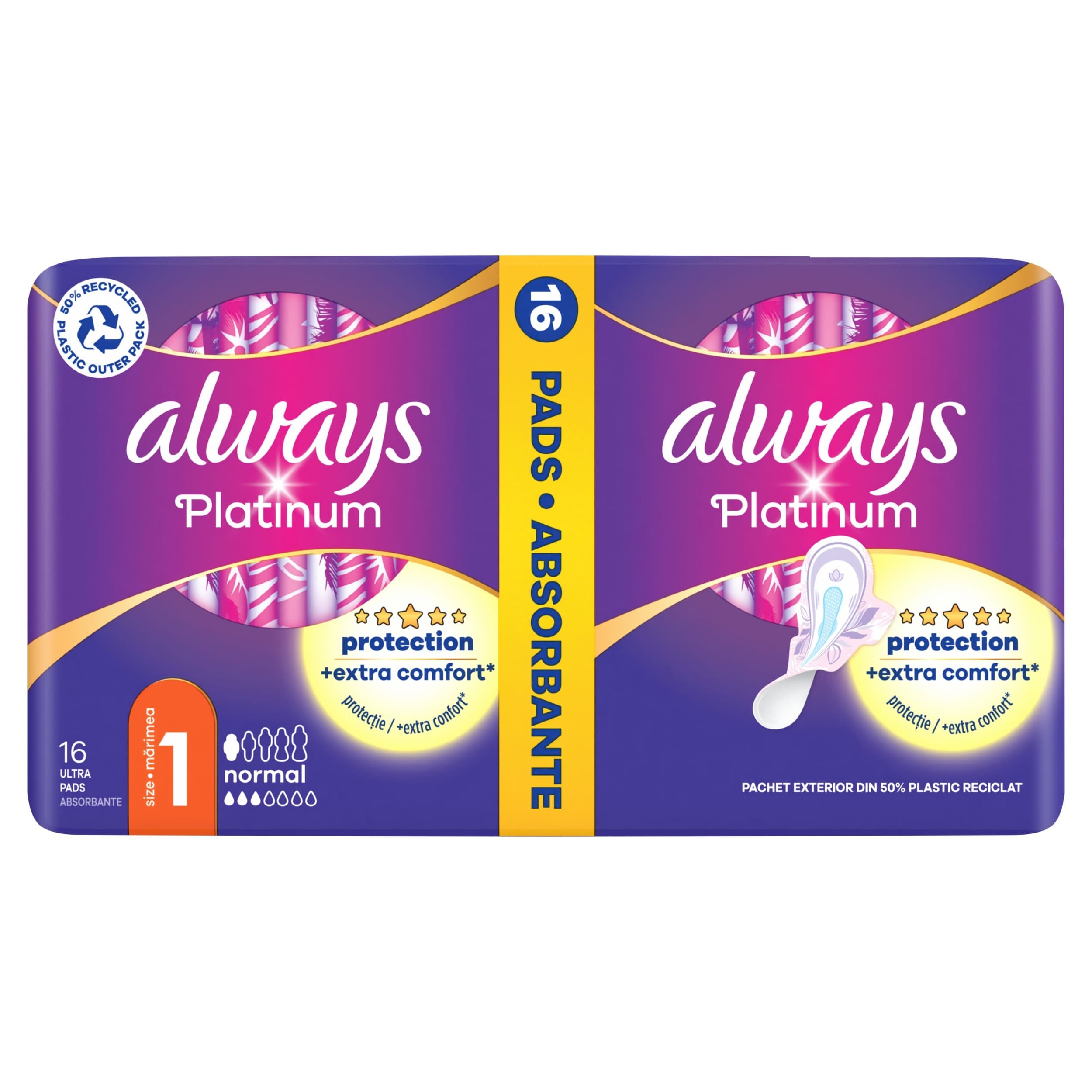 Always Platinum Normal velikost 1 hygienické vložky s křidélky 16 ks