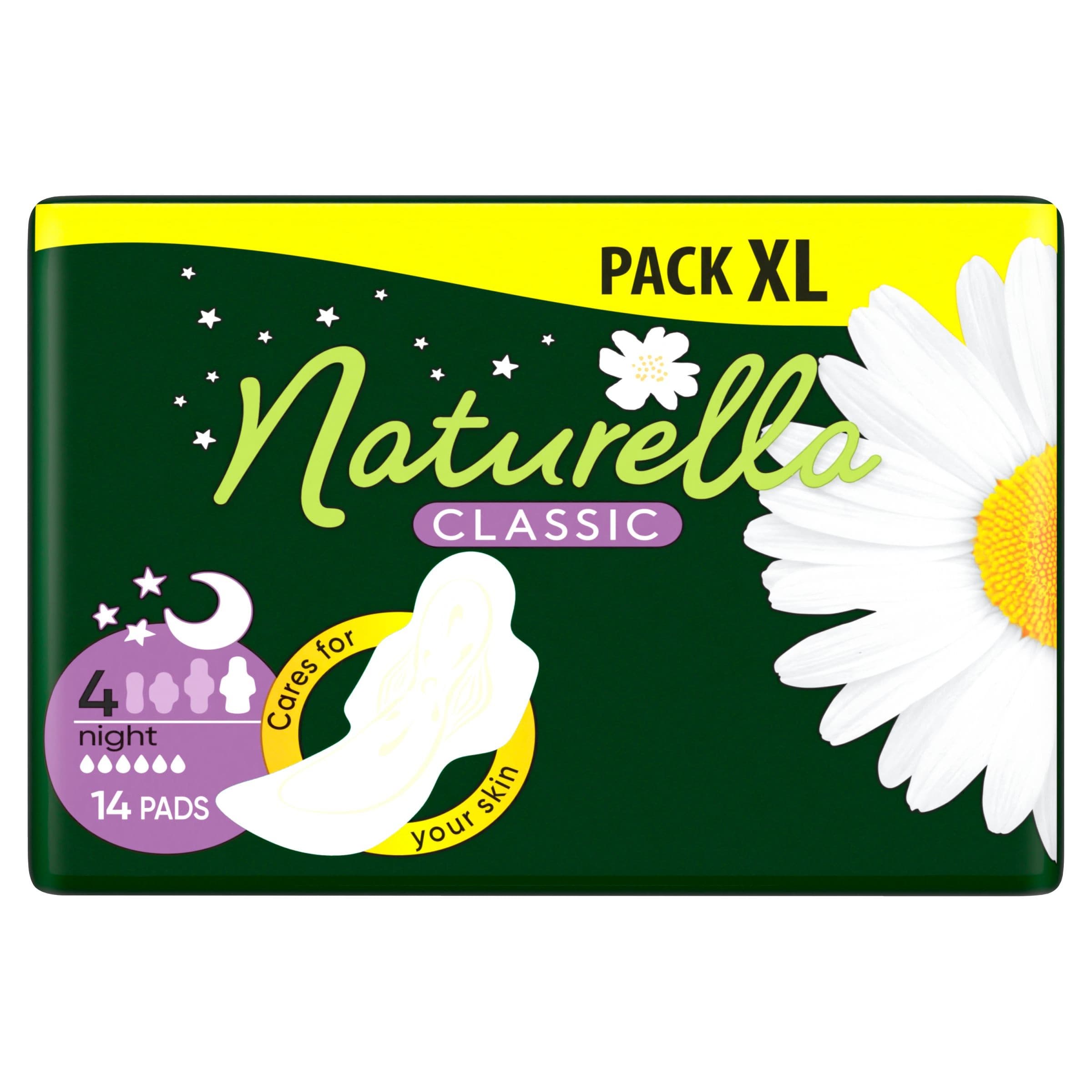 Naturella Classic Night Hygienické vložky s vůní heřmánku s křidélky 14 ks