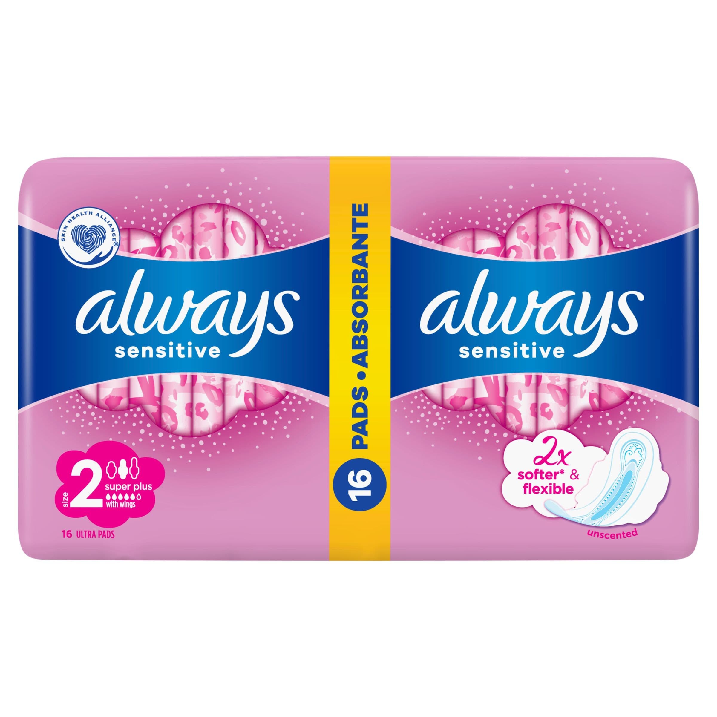 Always Ultra Sensitive Super Plus Vložky s křidélky velikost 2 16 ks