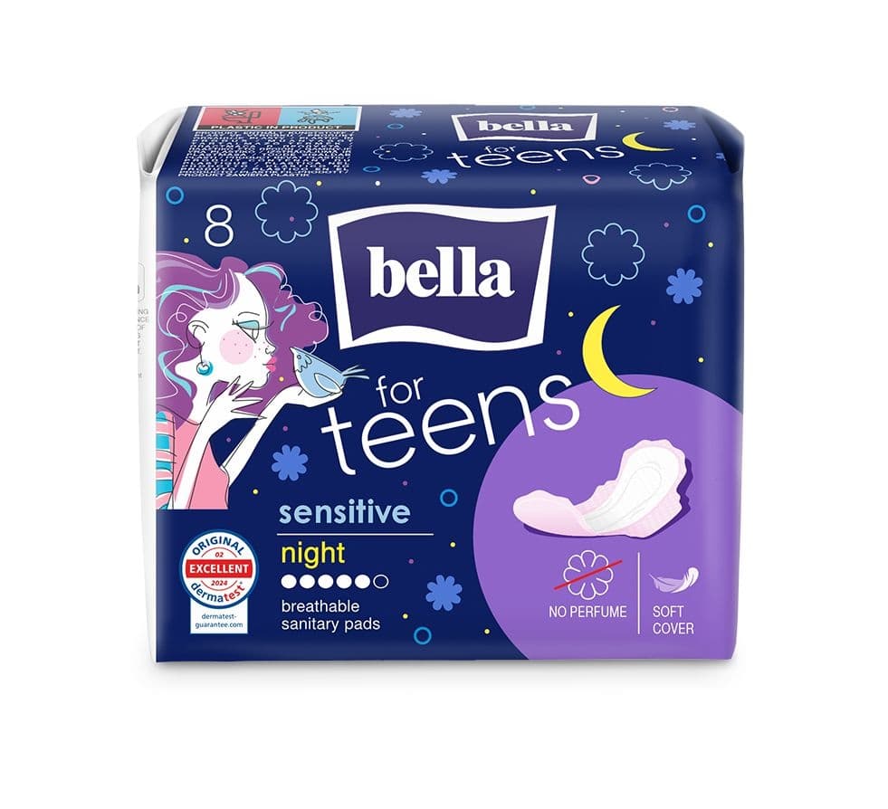 Bella for Teens Sensitive Night menstruační vložky noční 8 ks