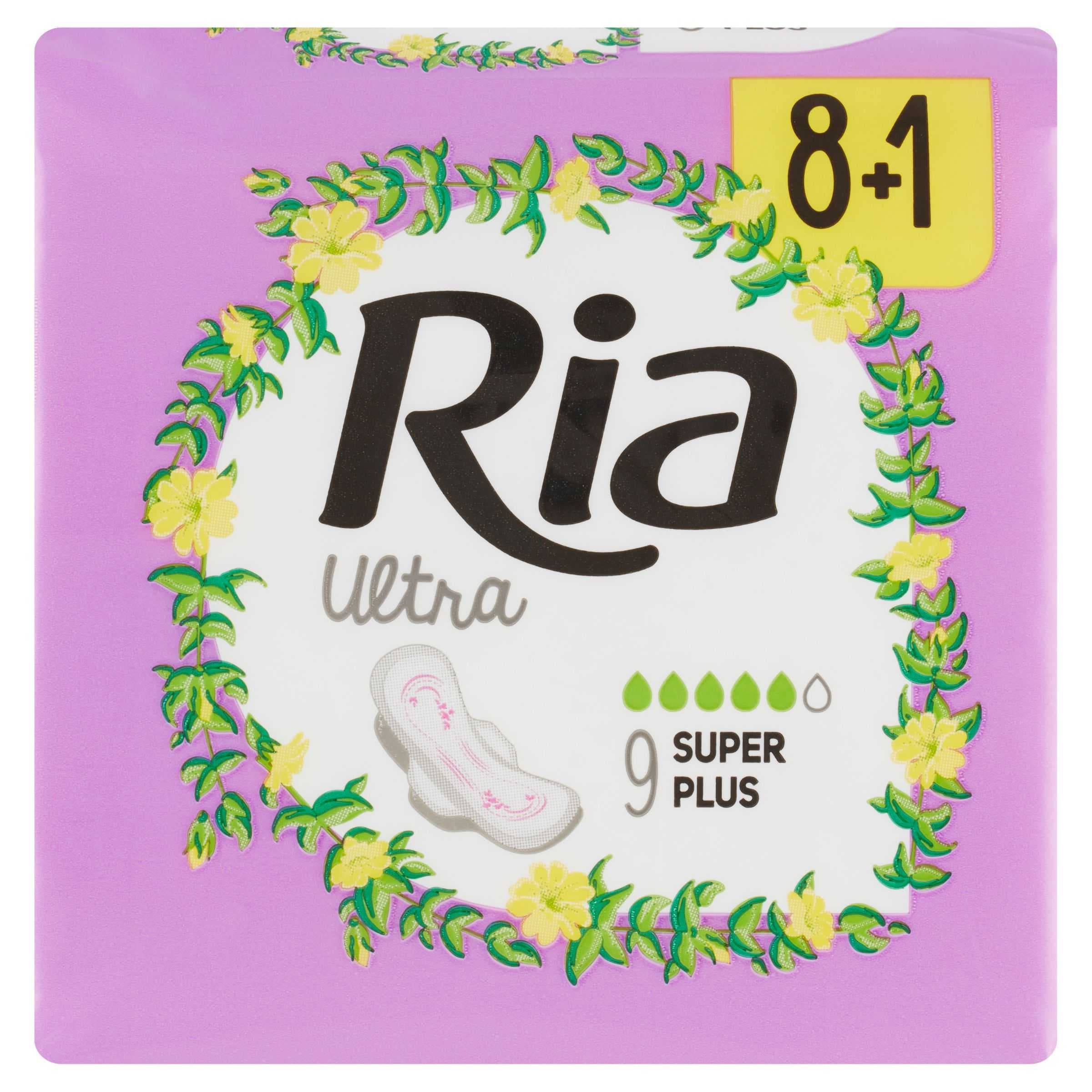 Ria Ultra Super Plus ultra tenké hygienické vložky s křidélky 9 ks