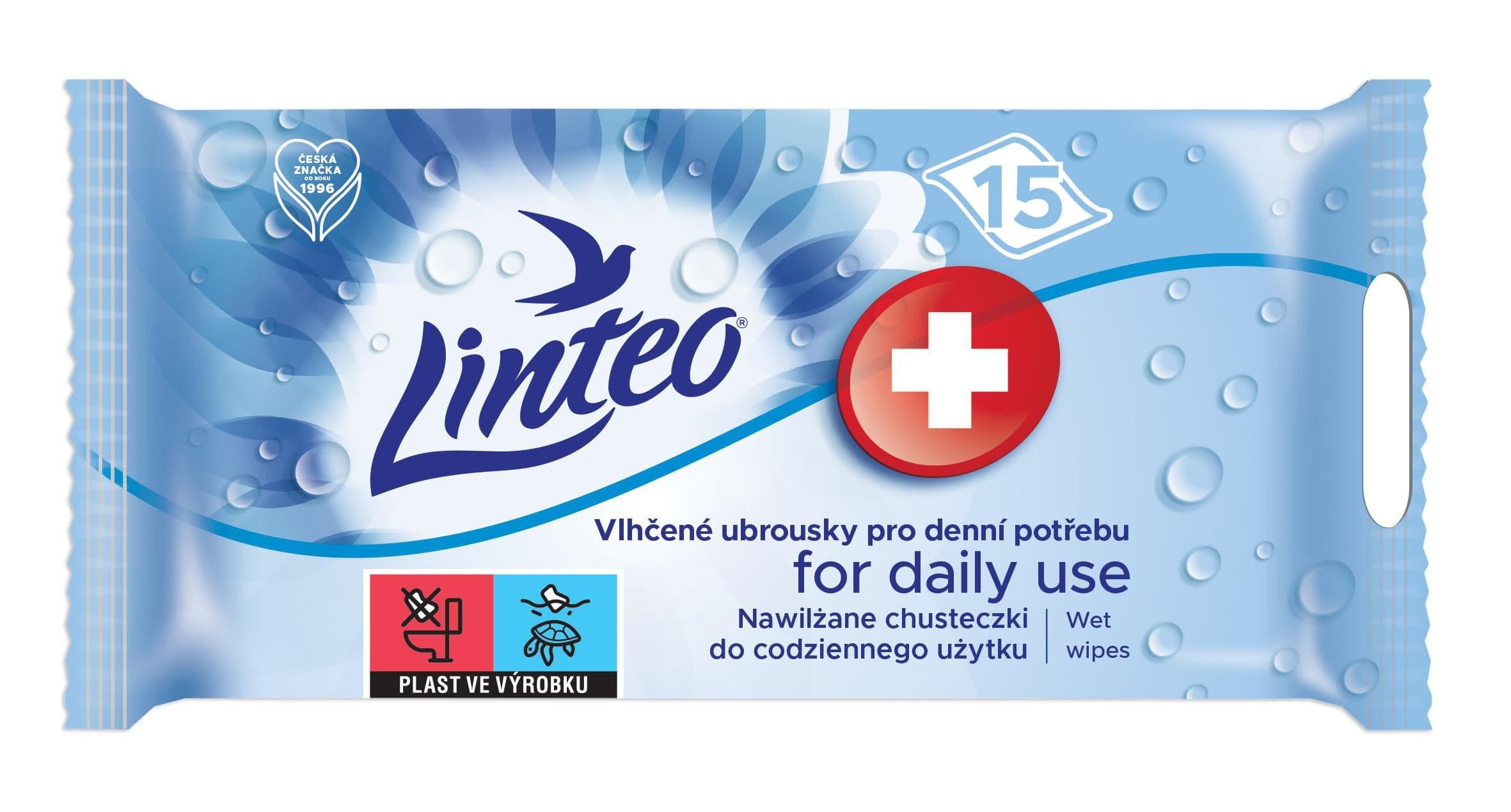 Linteo Vlhčené osvěžující ubrousky pro denní potřebu 15 ks