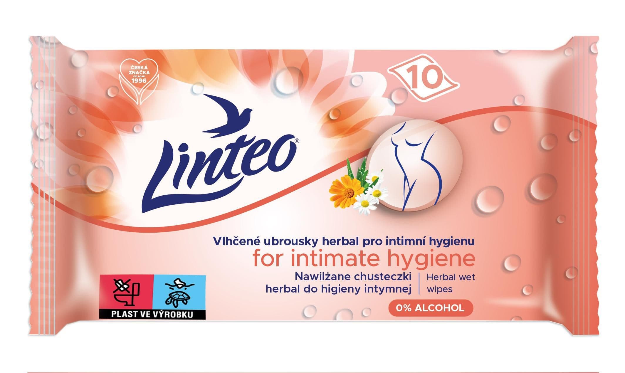 Linteo Satin vlhčené ubrousky pro intimní hygienu 10 ks