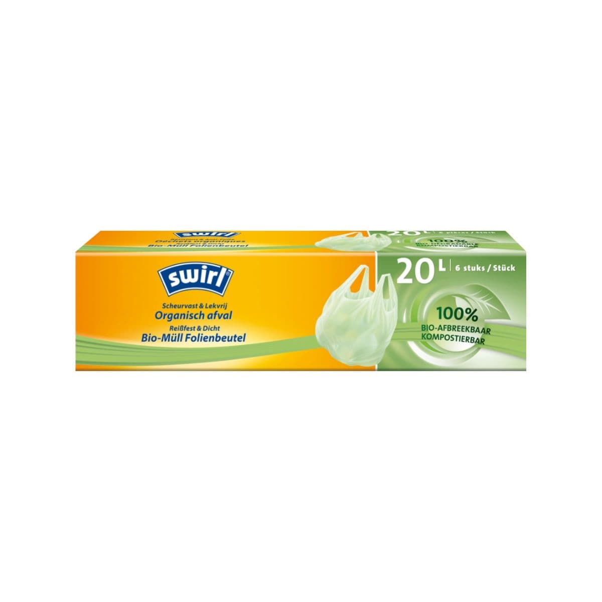 Swirl BIO kompostovatelné pytle s uchy 20L x 6ks