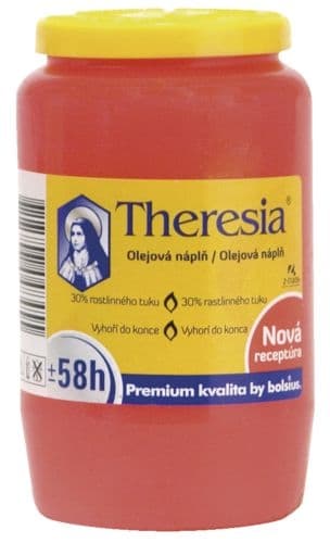 Svíčka hřbitovní Theresia kompozitní 155g 58h červená