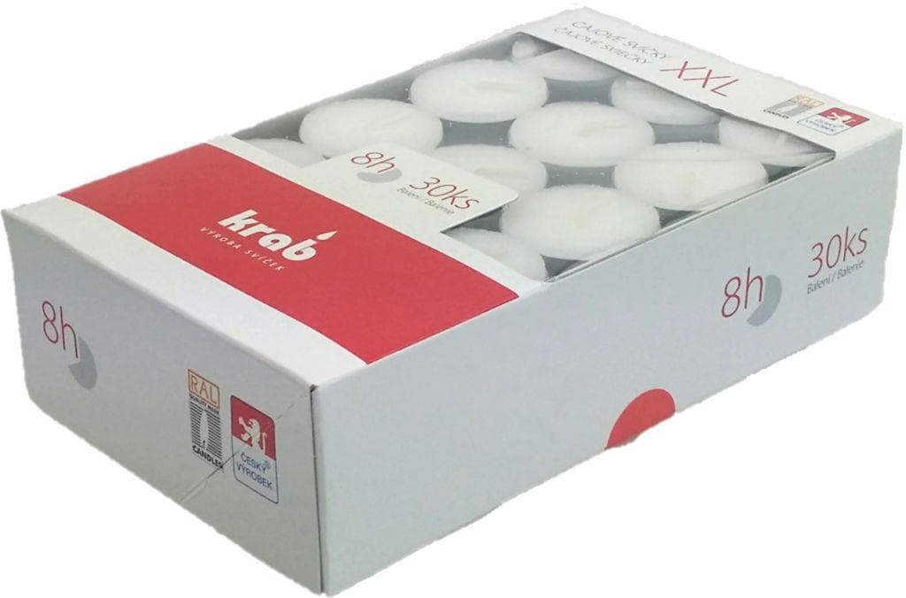 Krab Čajová svíčka XXL 22g v krabičce, 8h, 30 ks