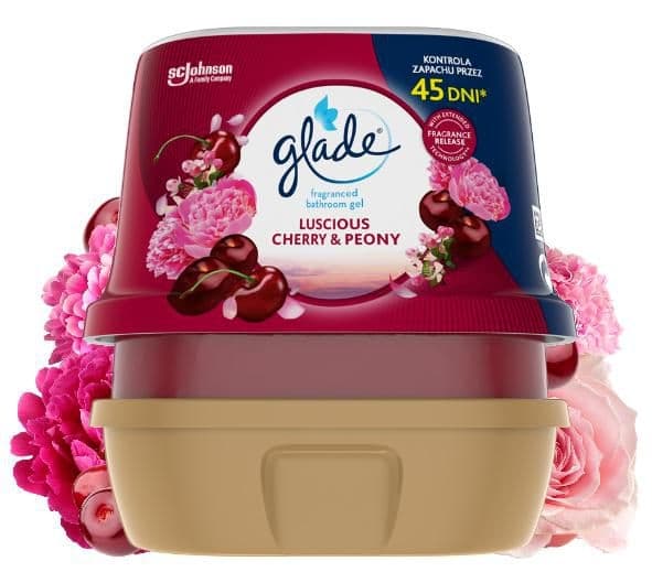 Glade Luscious Cherry & Peony vonný gel do koupelny 180g