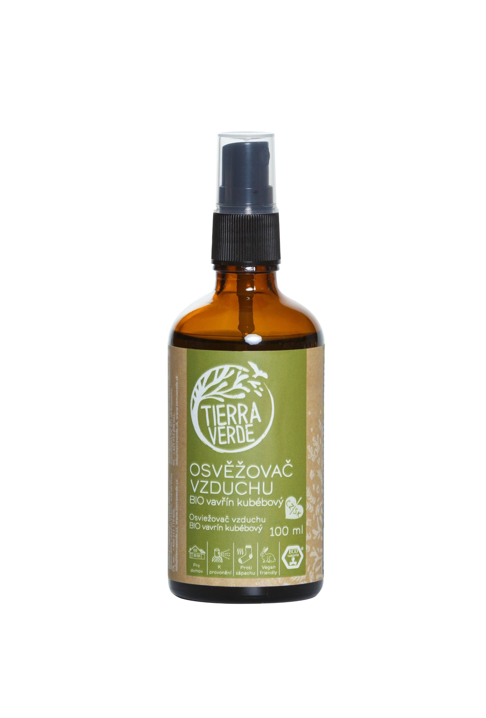 Tierra Verde Osvěžovač vzduchu Mix BIO Vavřín kubébový, BIO Eukalyptus, BIO Pomeranč - skleněná lahvička 100 ml