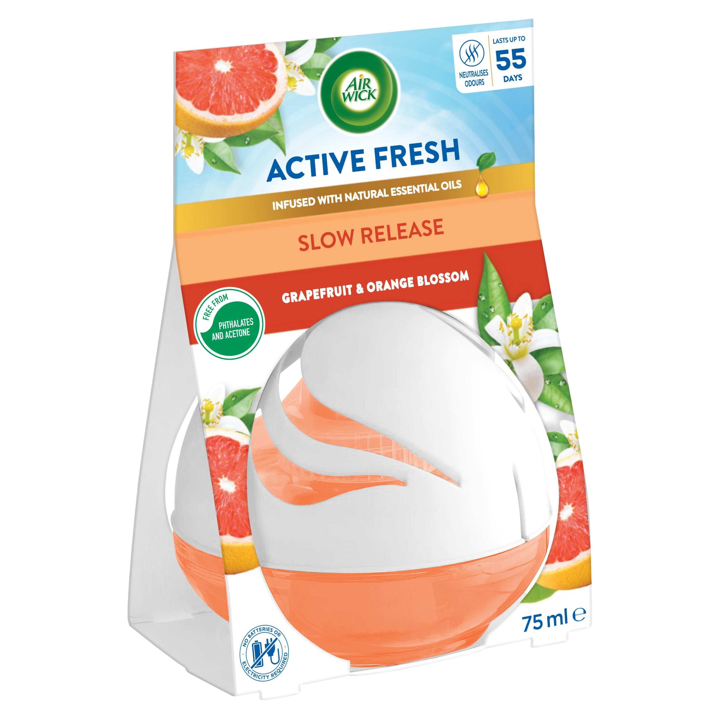 Air Wick Active Fresh Decosphere grapefruit a pomerančový květ osvěžovač vzduchu 75ml