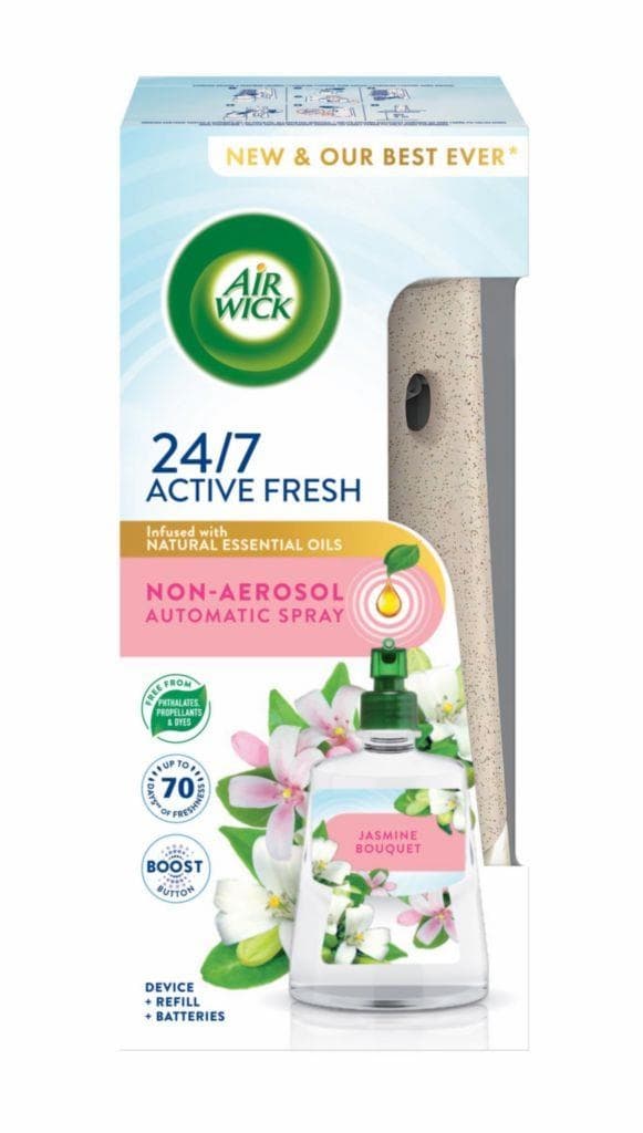 Air Wick Active Fresh automatický difuzér a náplň na vodní bázi Jasmínové květy 1 ks 228 ml