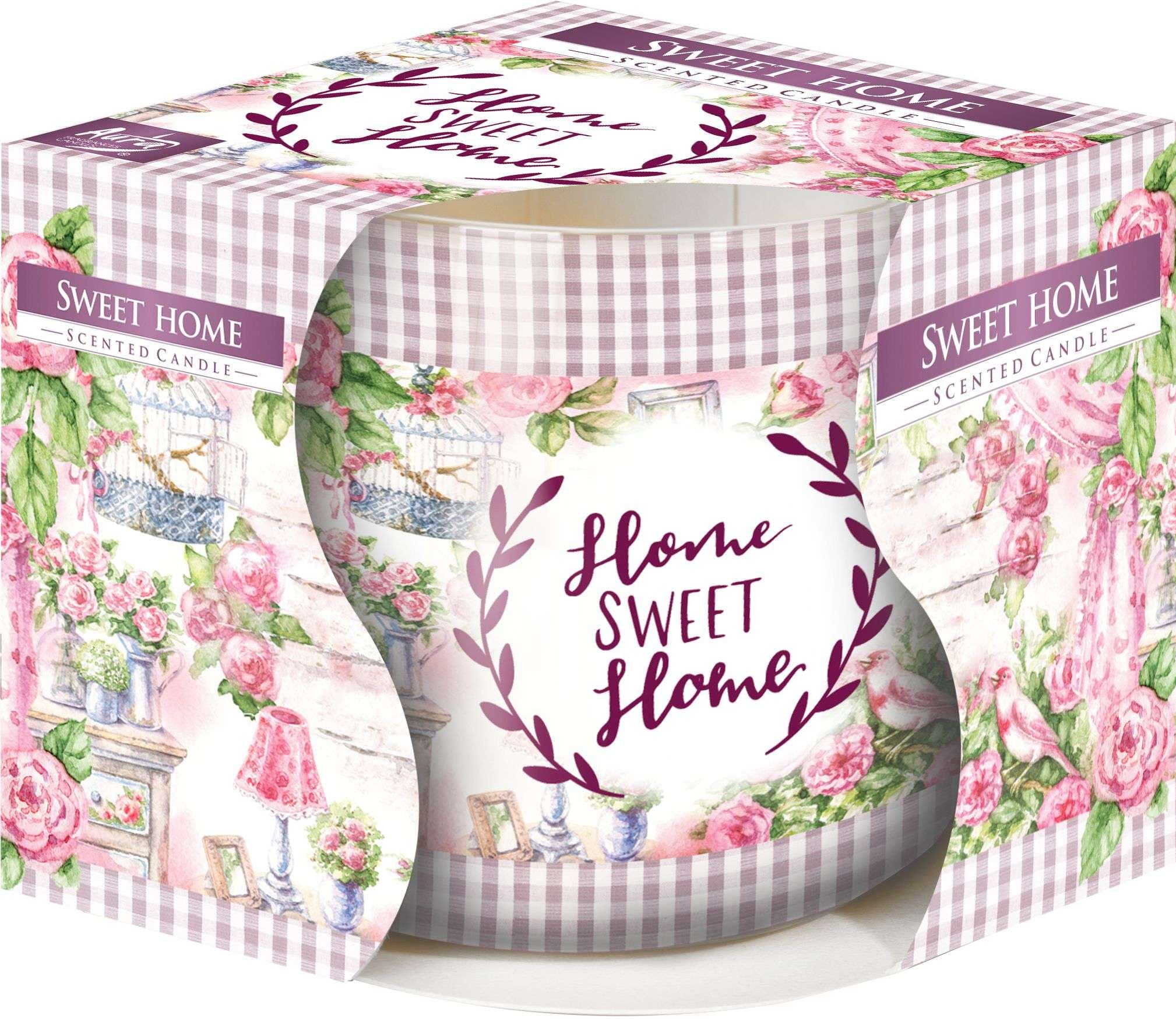 Svíčka ve skle s folií vonná SWEET HOME 100g