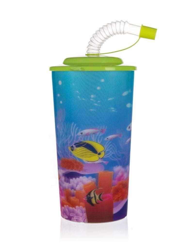 Kelímek s víčkem a brčkem SEA Banquet 470 ml
