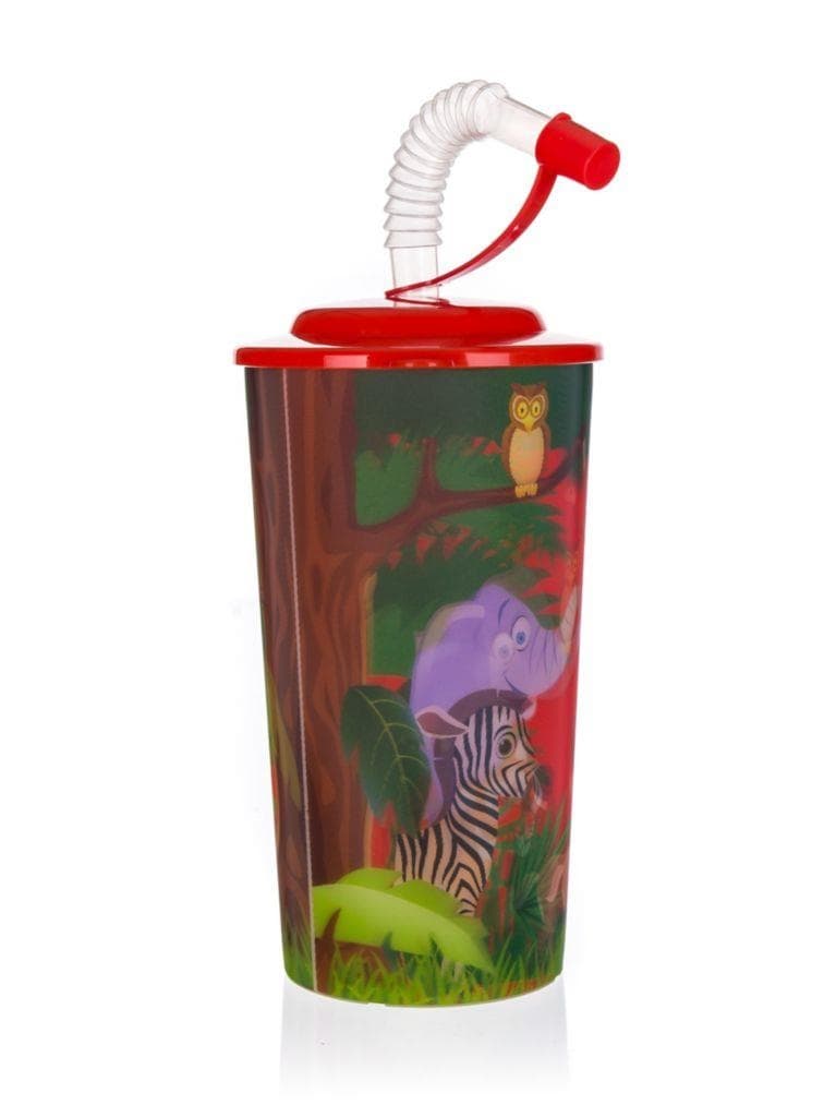 Kelímek s víčkem a brčkem ZOO Banquet 470 ml