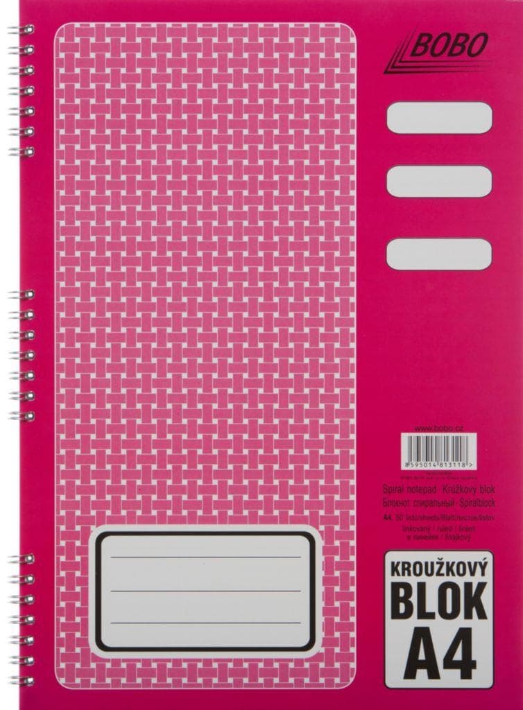 Kroužkový blok A4 linkovaný B.V. 1 ks