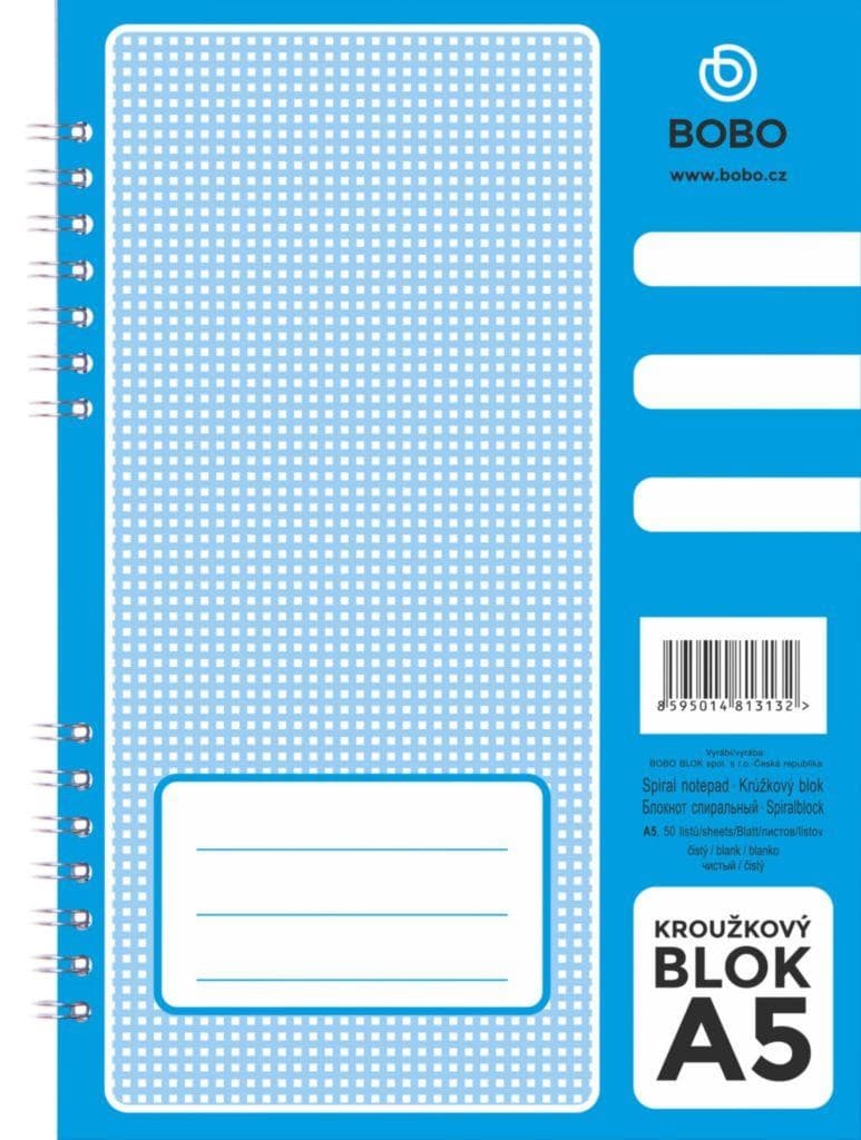Kroužkový blok A5 čistý B.V. 1 ks