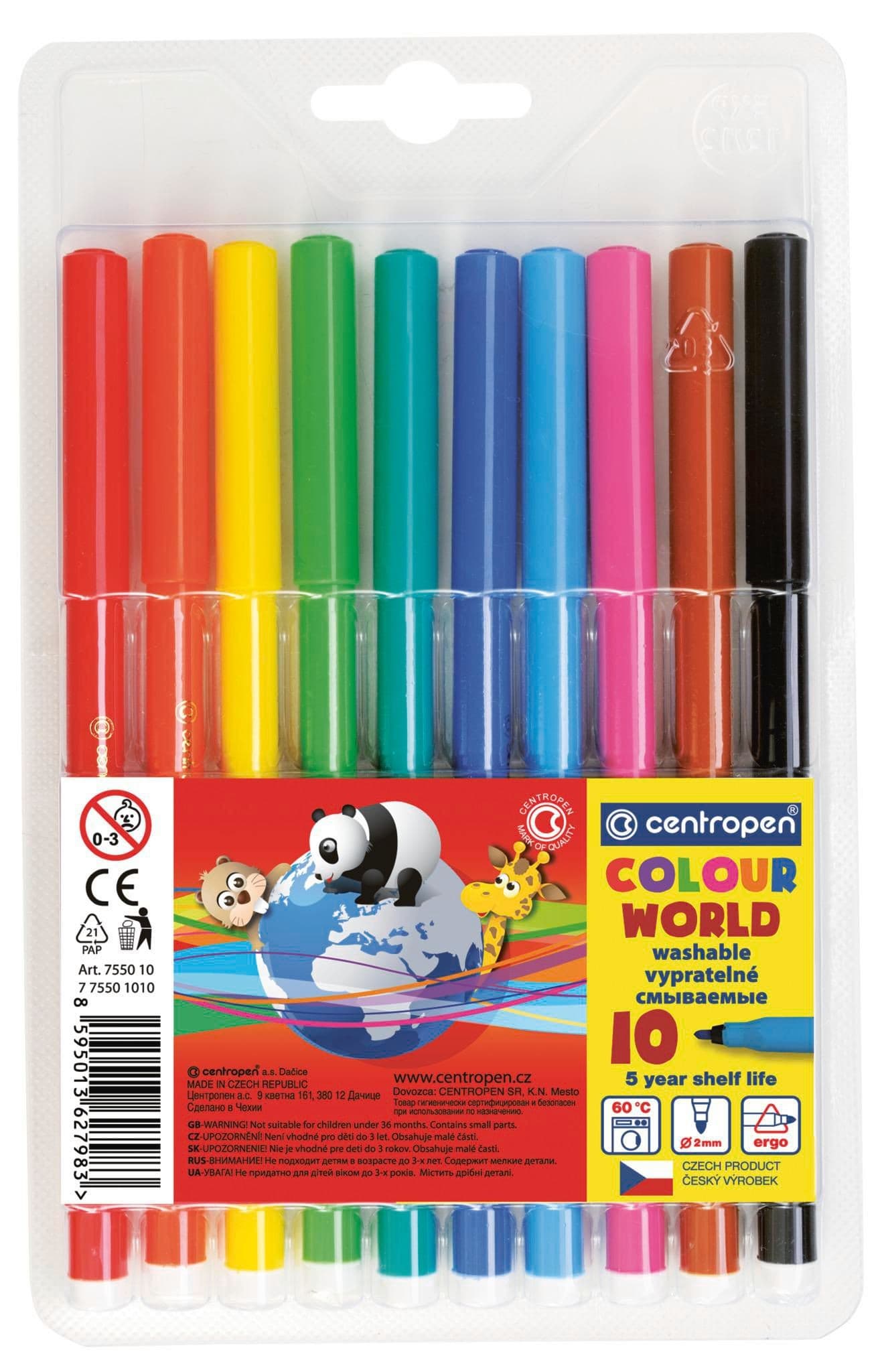 Centropen Popisovače 7550 RED trojhranné 10 ks