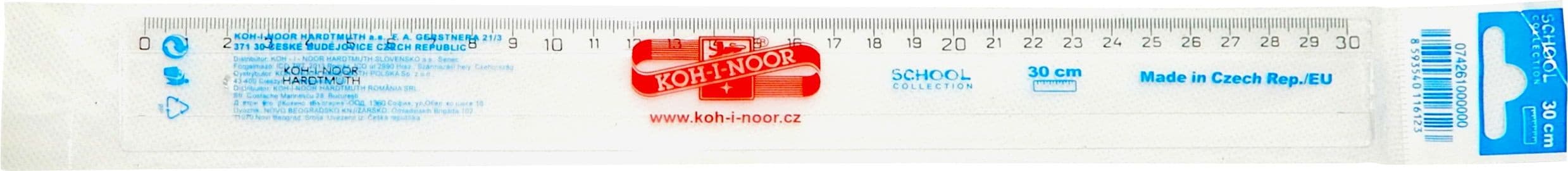 Koh-I-Noor Pravítko 30cm transparentní