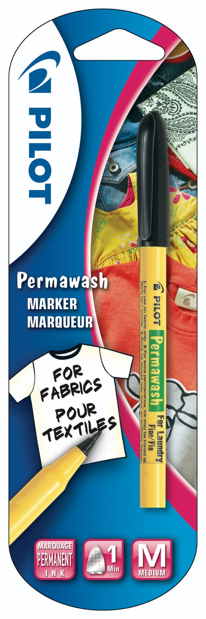 Pilot Permawash popisovač na textil černý 1 ks