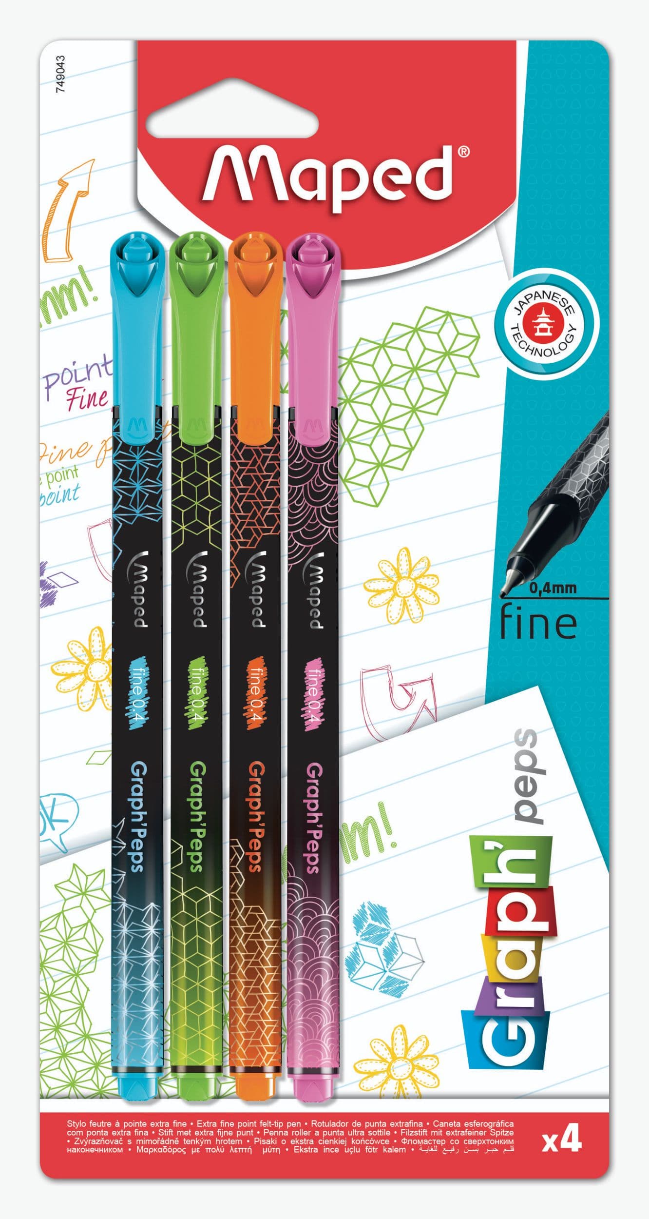 Maped Liner Graph Peps 0,4 mm Fancy 4 ks