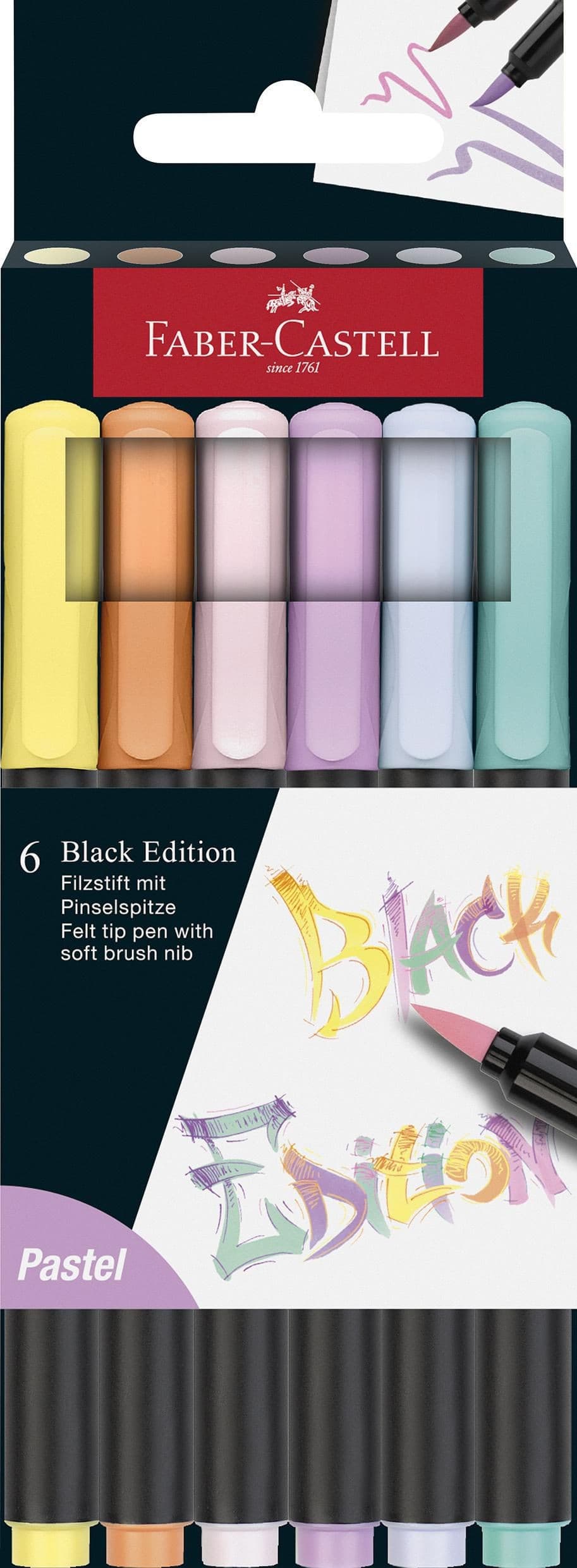 Faber Castell  Fixy F-C Black Edition Brush, Pastel 6 ks