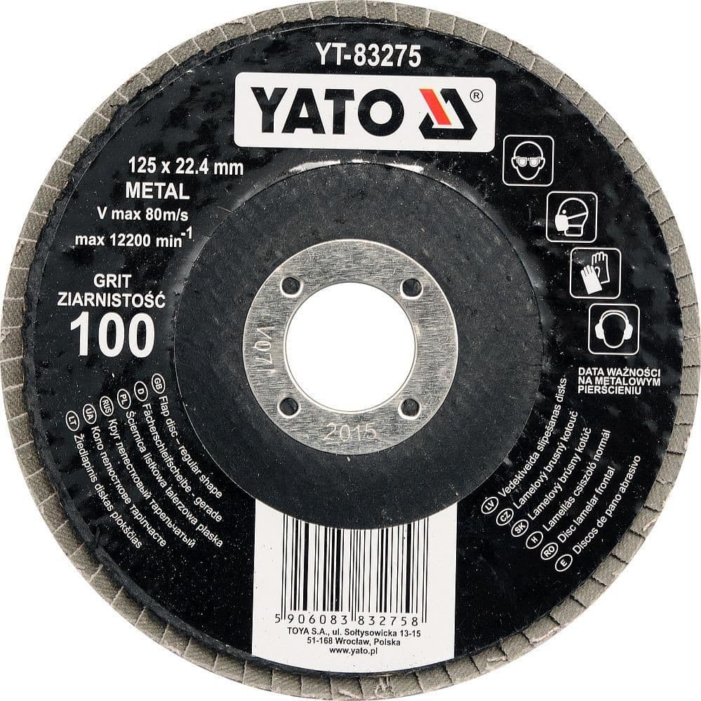 Yato Kotouč lamelový brusný na kov 125x22,4mm P80