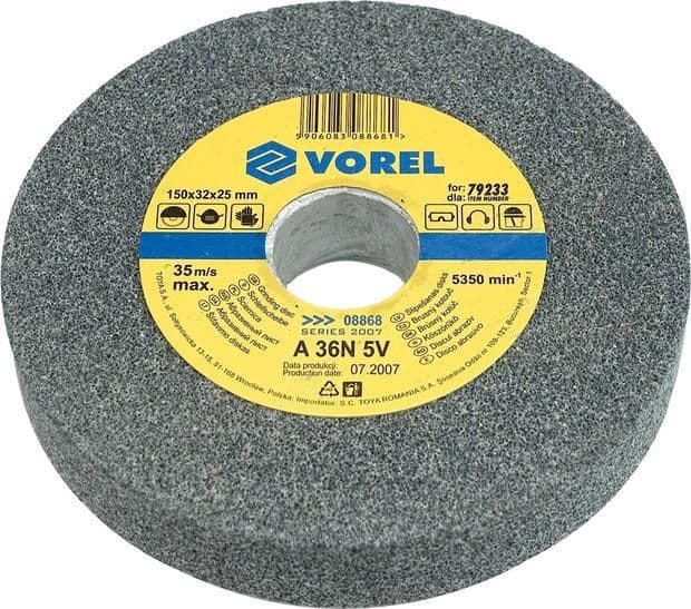Vorel Kotouč brusný 150 x 12 x 15 mm hrubý do stolní brusky