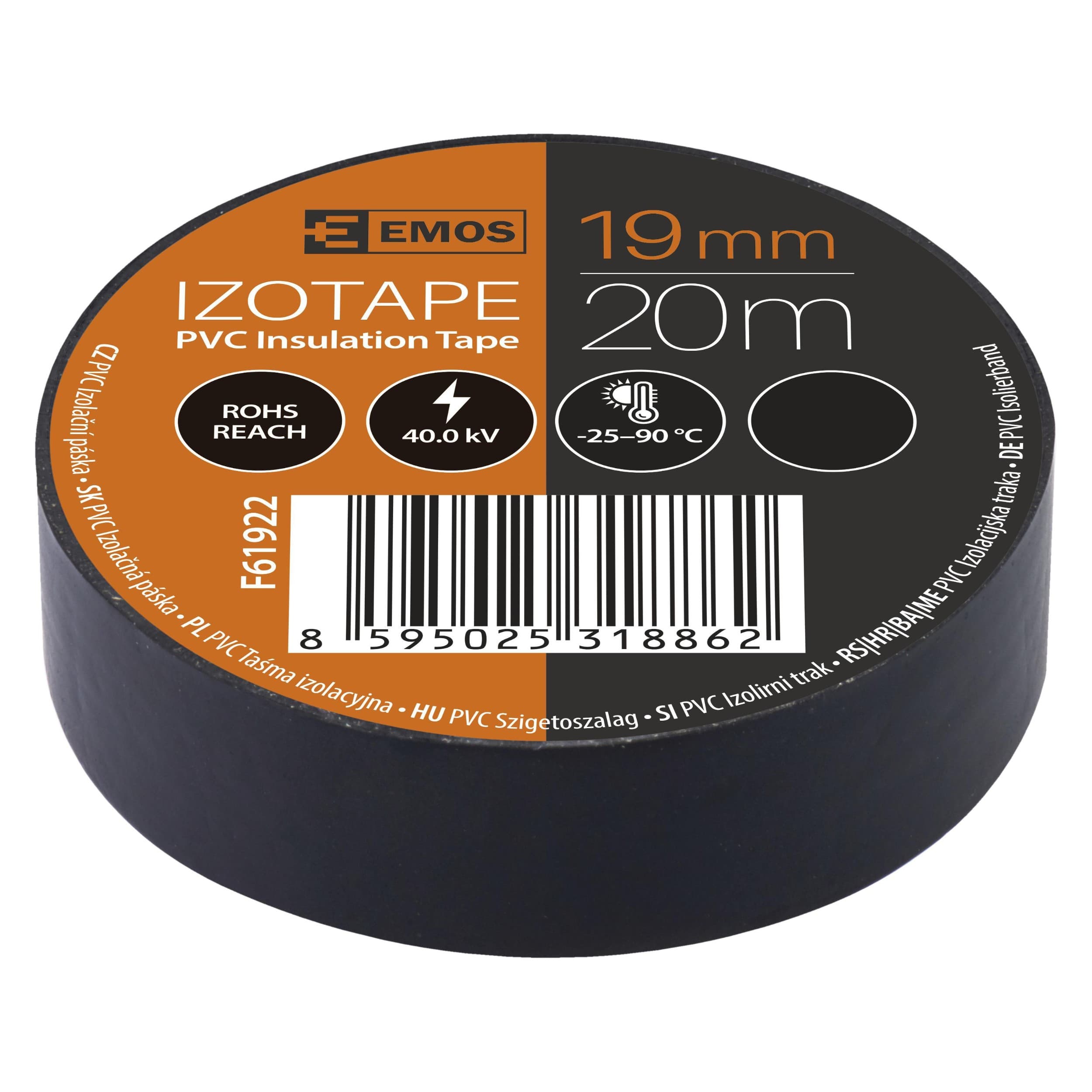 Emos Izolační páska černá PVC 19 mm 20 m 1 ks