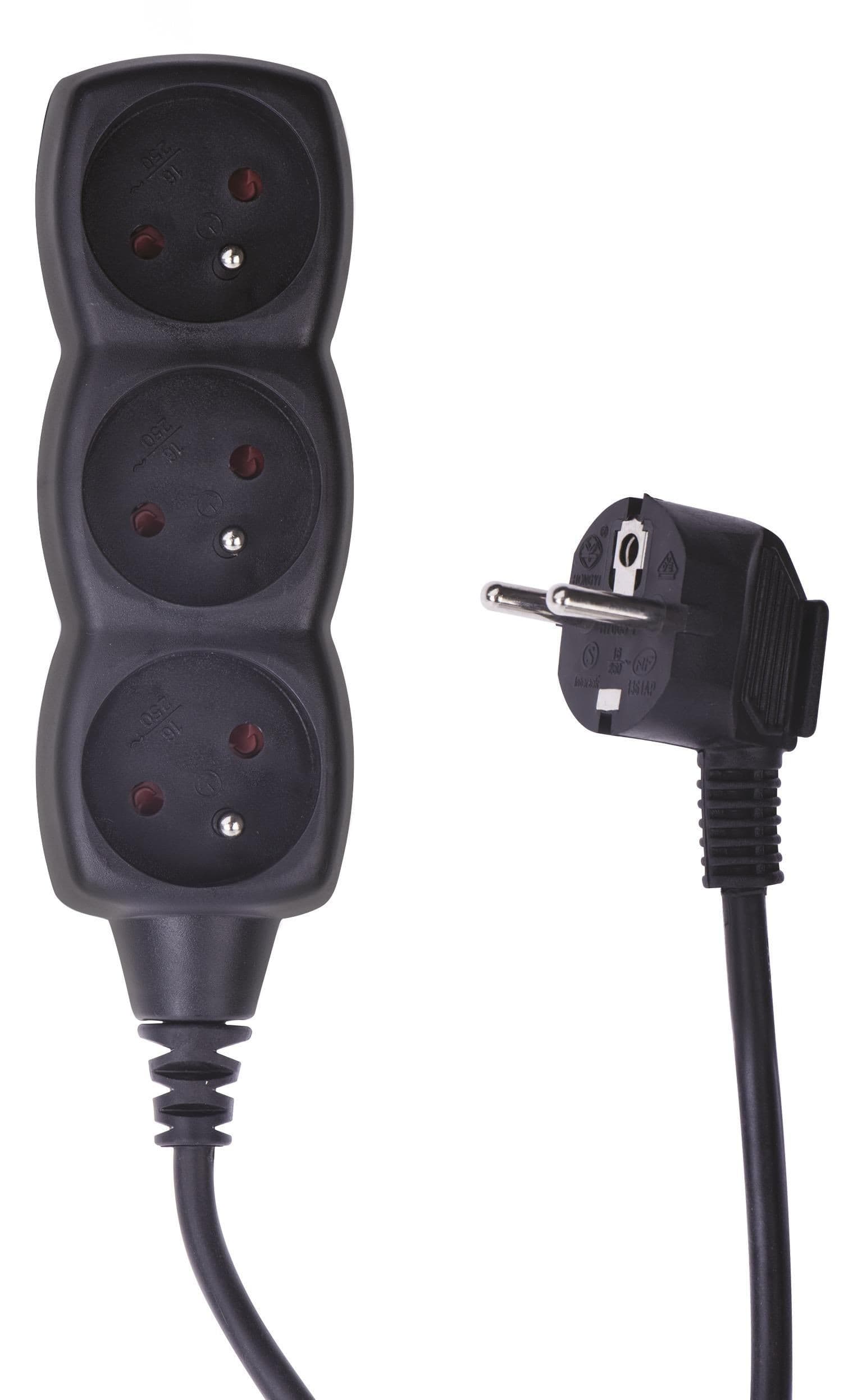 Emos Prodlužovací kabel 3 zásuvky černý 5 m