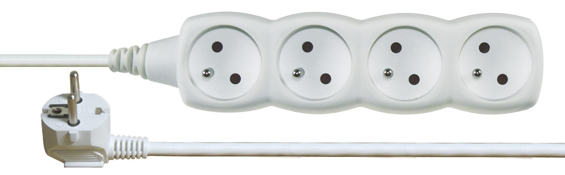 Prodlužovací kabel 4 zásuvky bílý 3 m