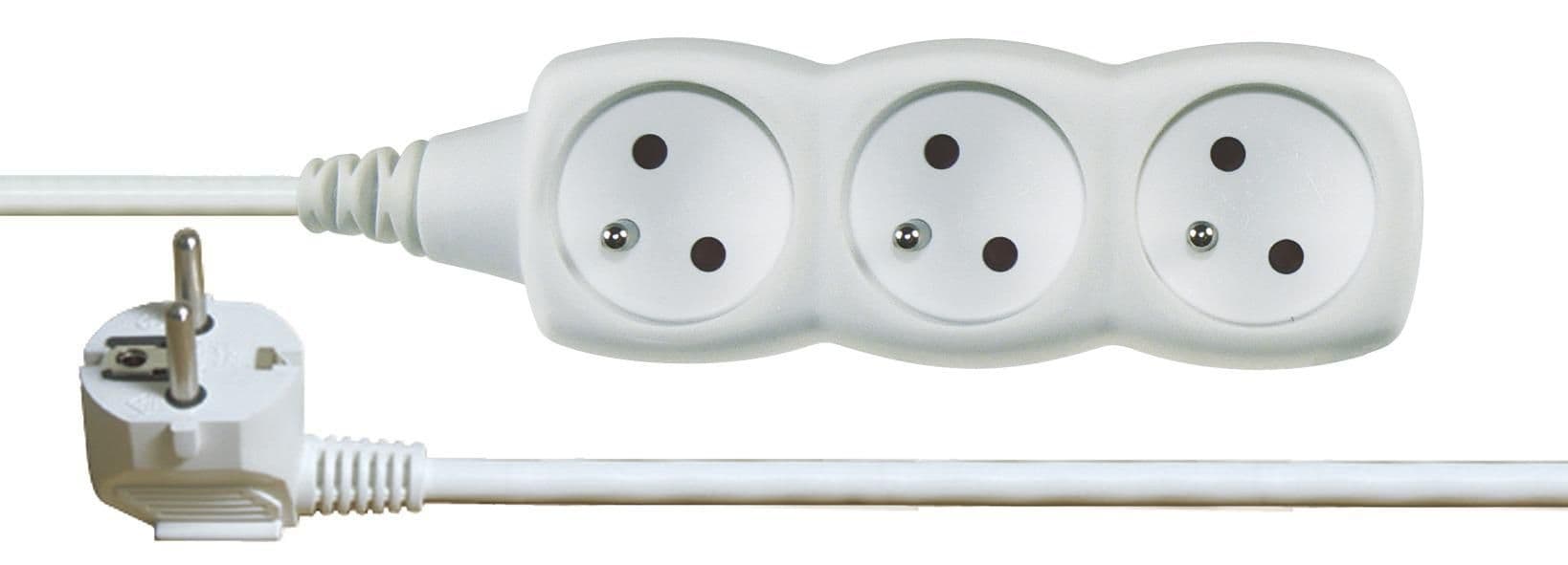 Prodlužovací kabel 3 zásuvky bílý 2 m