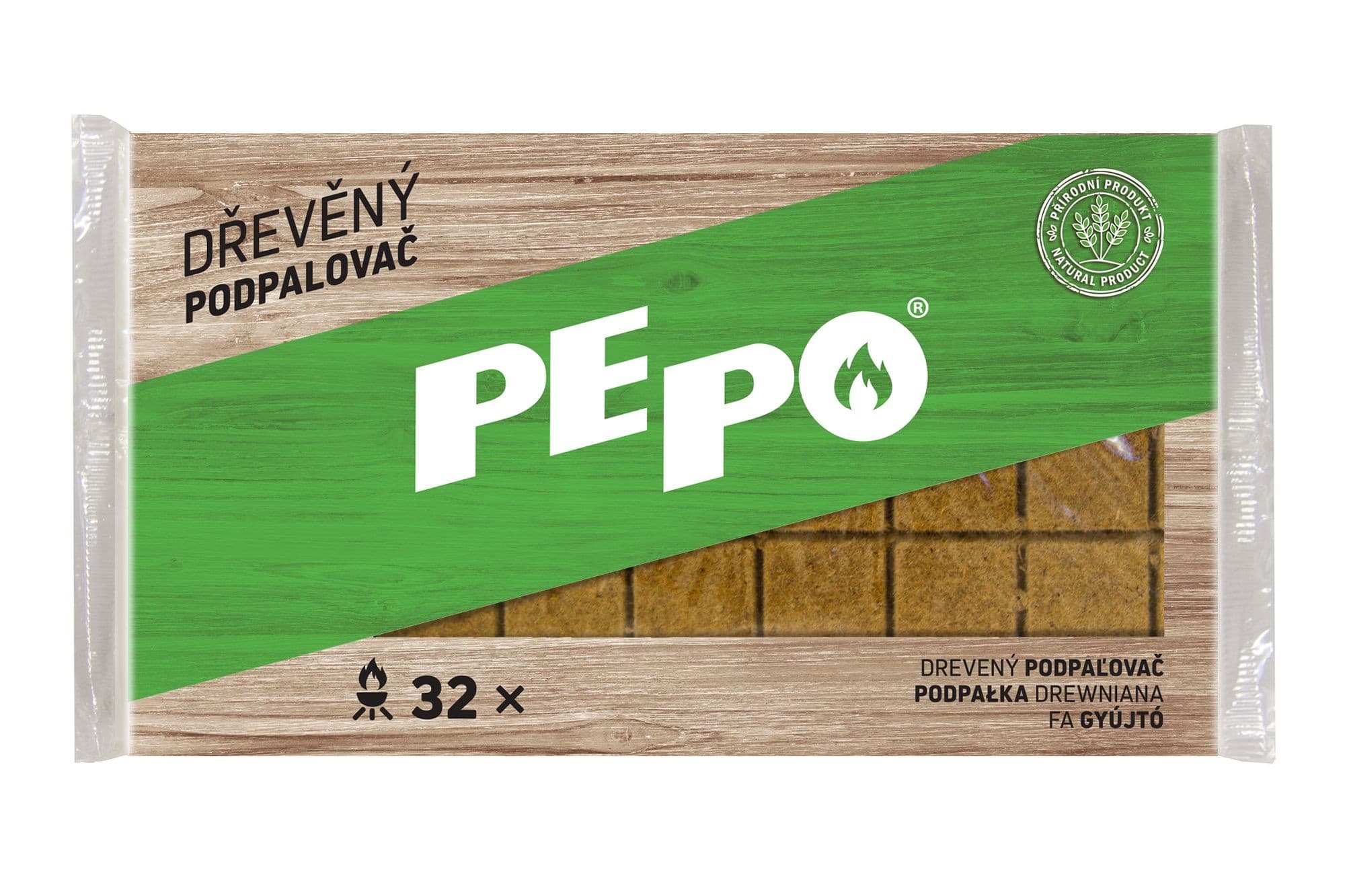 PE-PO Dřevěný podpalovač 32 ks