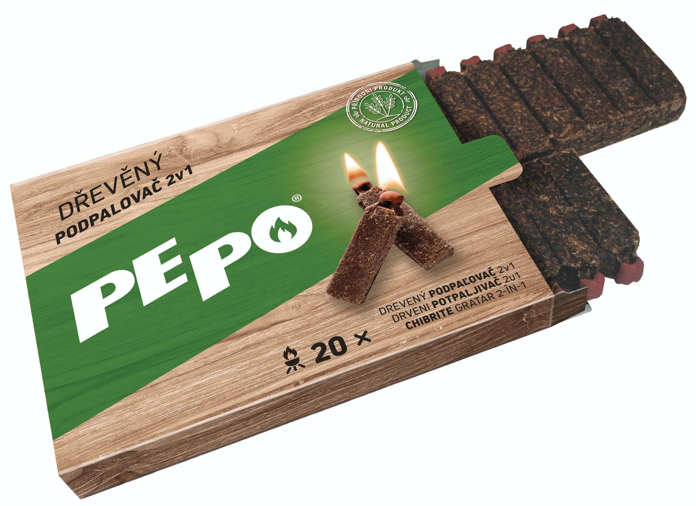 Pe-Po Podpalovač dřevený 20 podpalů