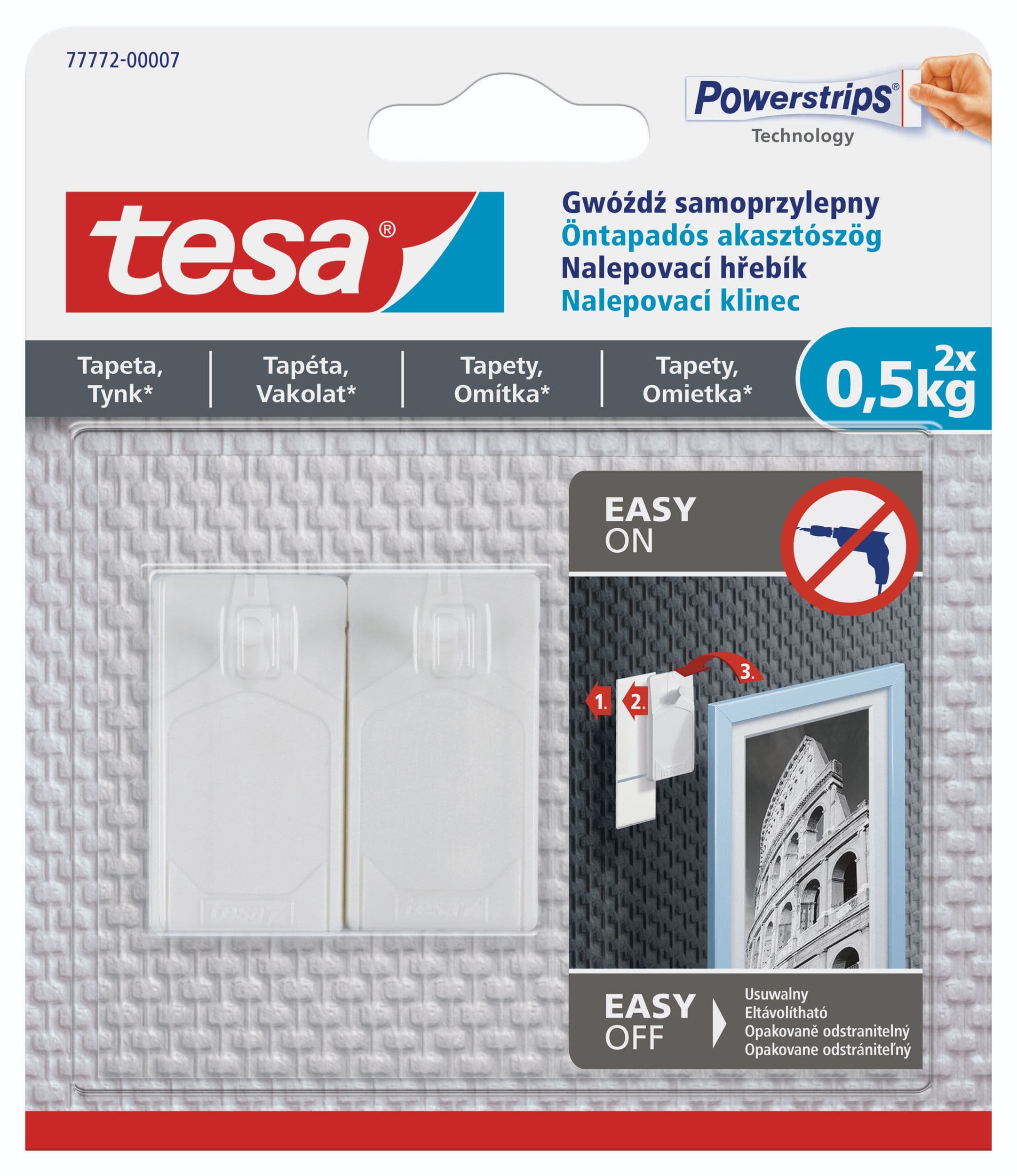 Tesa nalepovací hřebík na tapety 0,5kg 2 ks