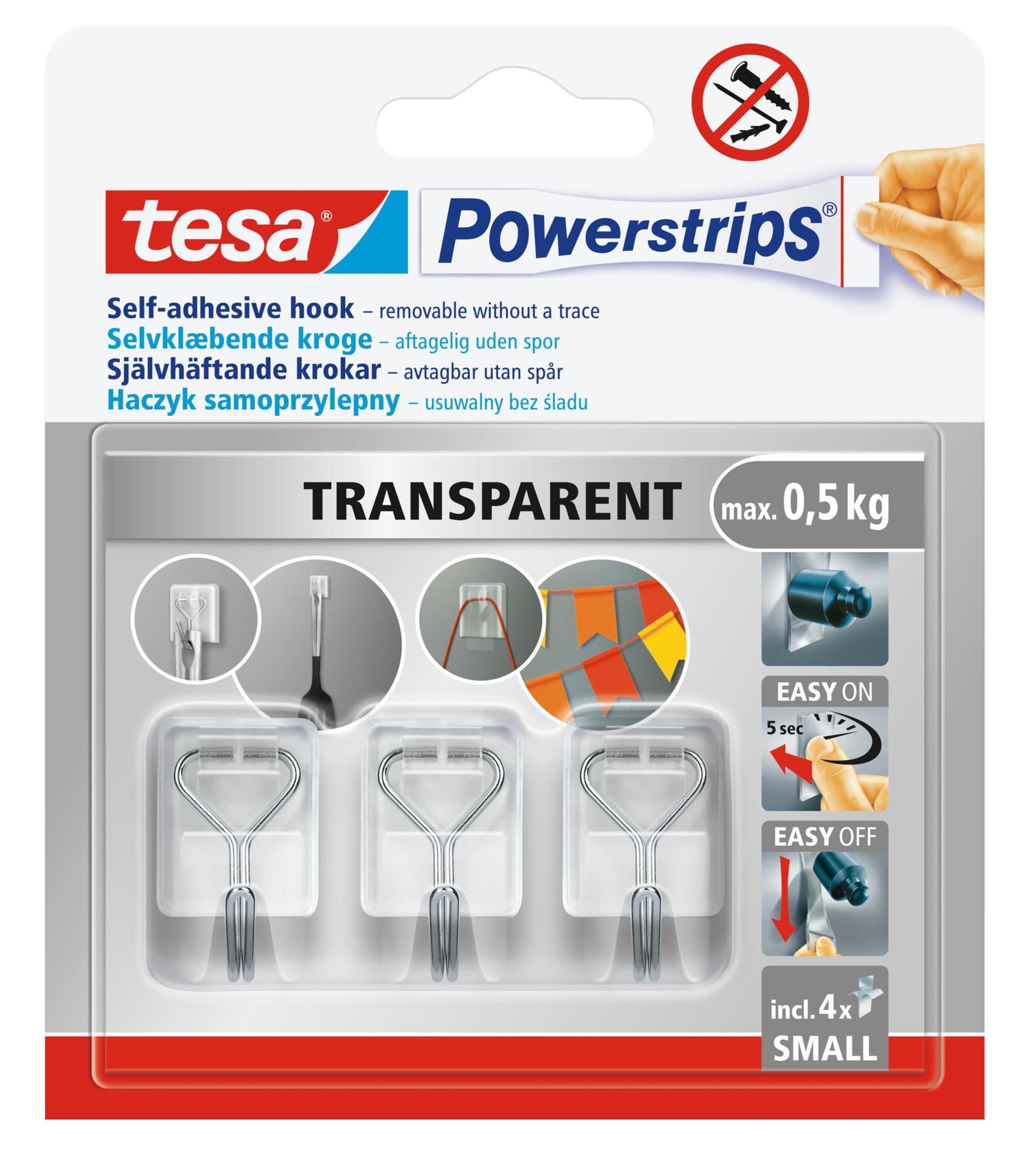 Tesa Powerstrips drátěné háčky průhledné