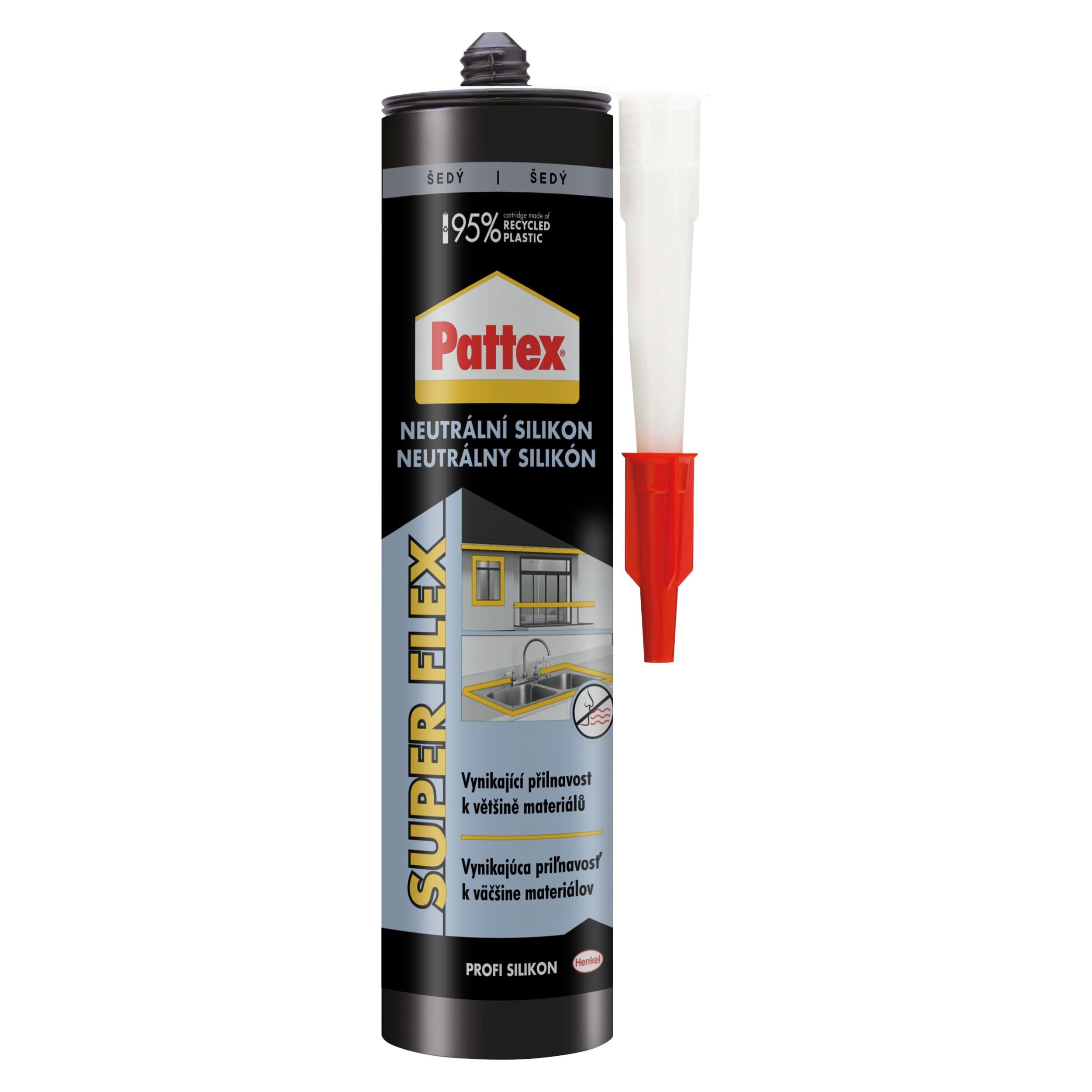 Pattex Neutrální Silikon, šedý, 280 ml