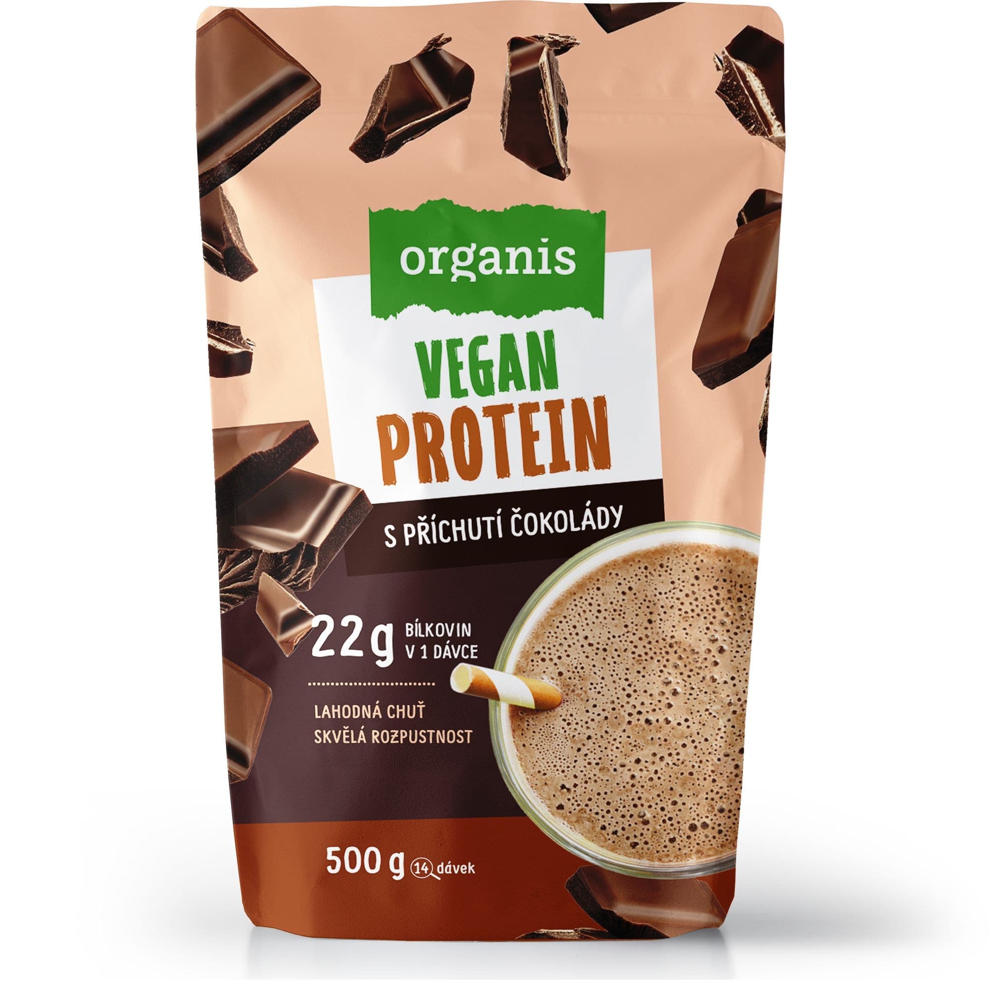 Organis Vegan protein čokoláda 500 g