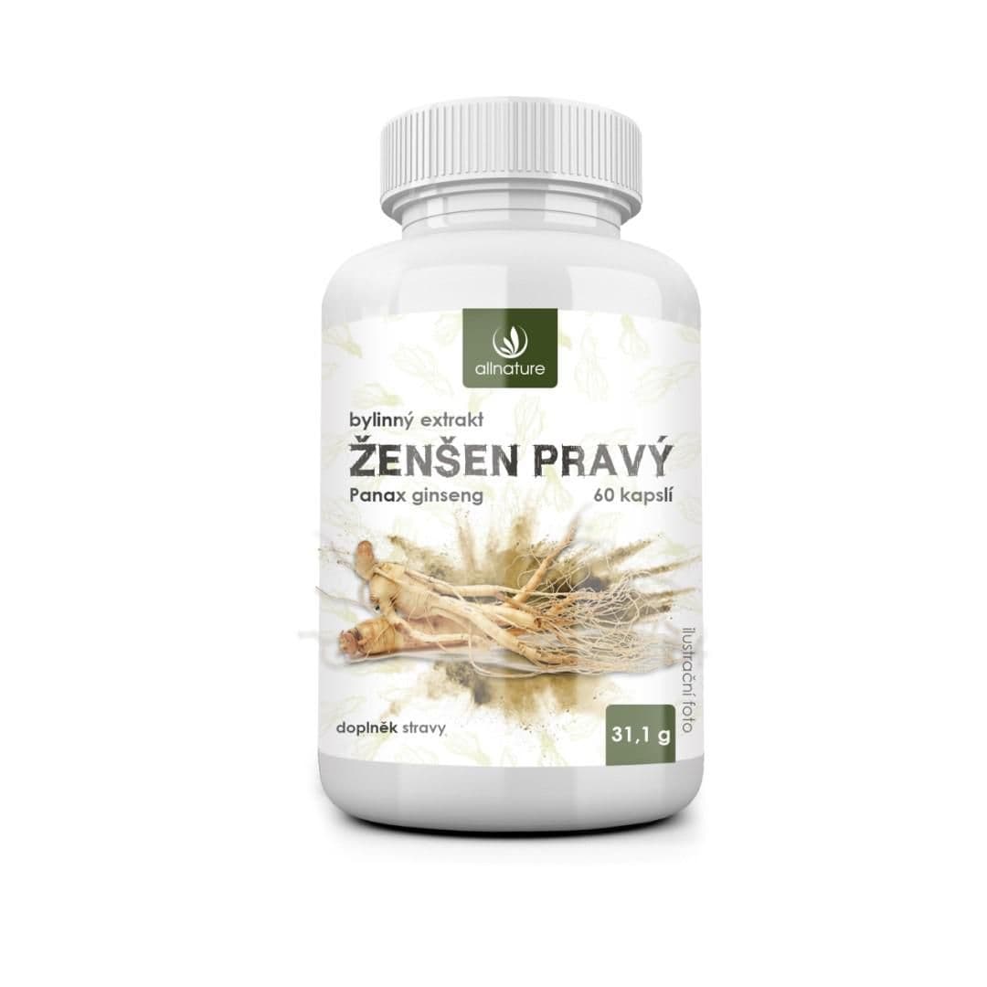 Allnature Ženšen indický 500 mg 60 kapslí