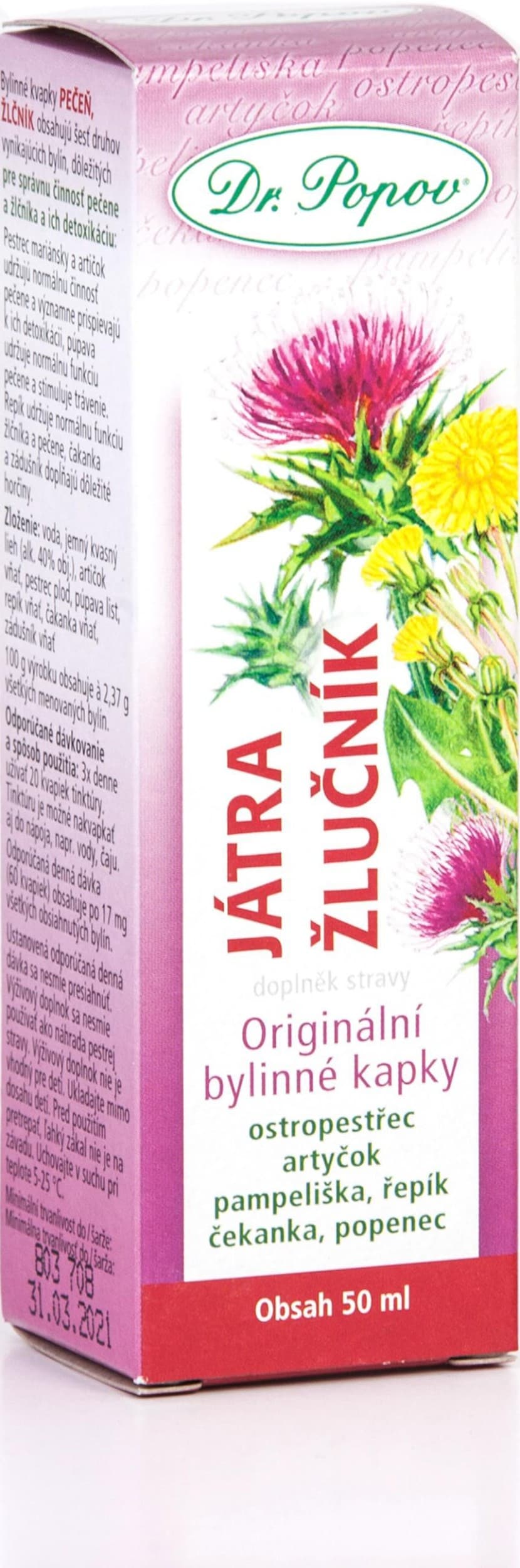 Dr. Popova Originální bylinné kapky Játra-žlučník 50 ml