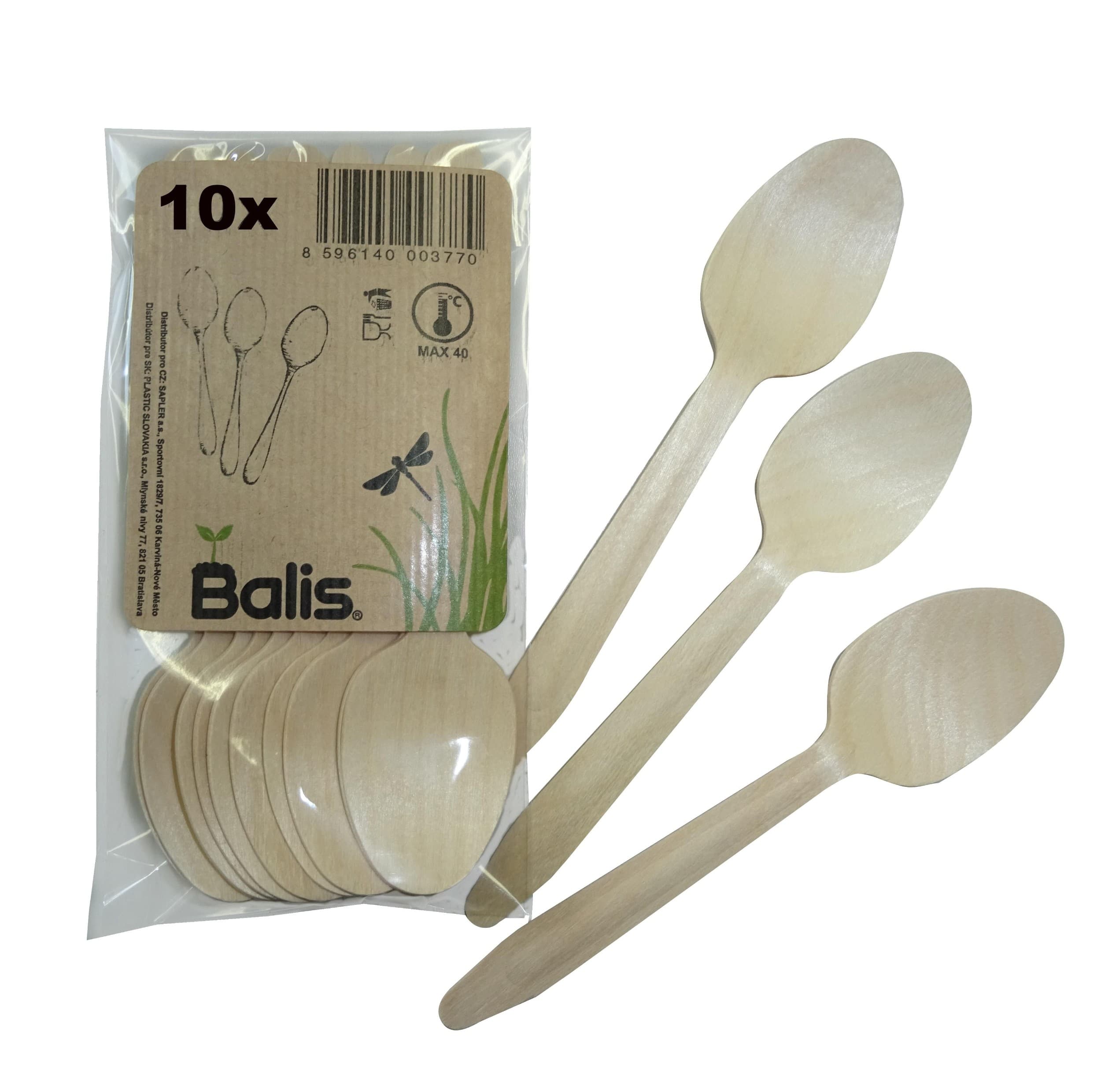 Balis Party lžíce dřevěná 10ks K25