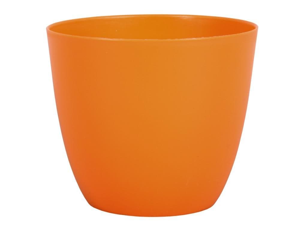 Obal na květník PATRICIE plastový oranžový d15x13cm