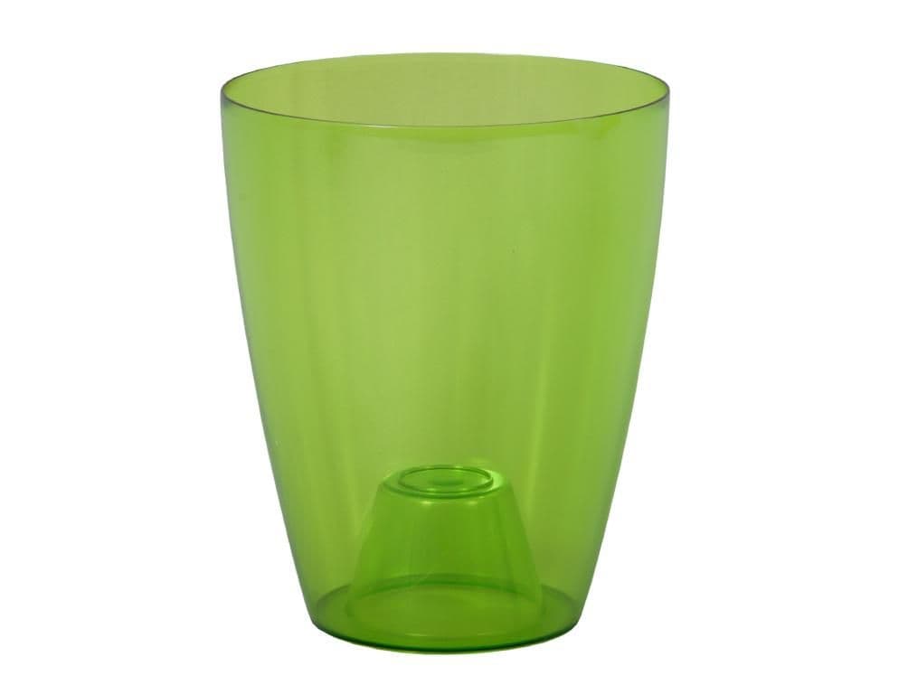 Obal d12x15cm na květník ORCHIDEA LAKY EXTRA plastový zelený transparent