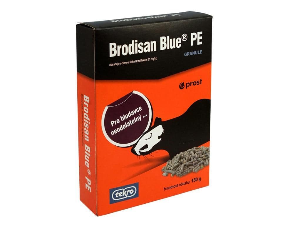 Tekro Rodenticid Brodisan Blue PE granule proti hlodavcům 150g