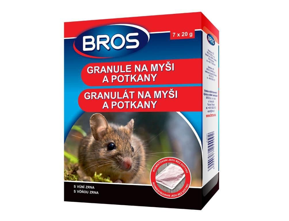 Bros Rodenticid granule na myši a potkany 7x20g