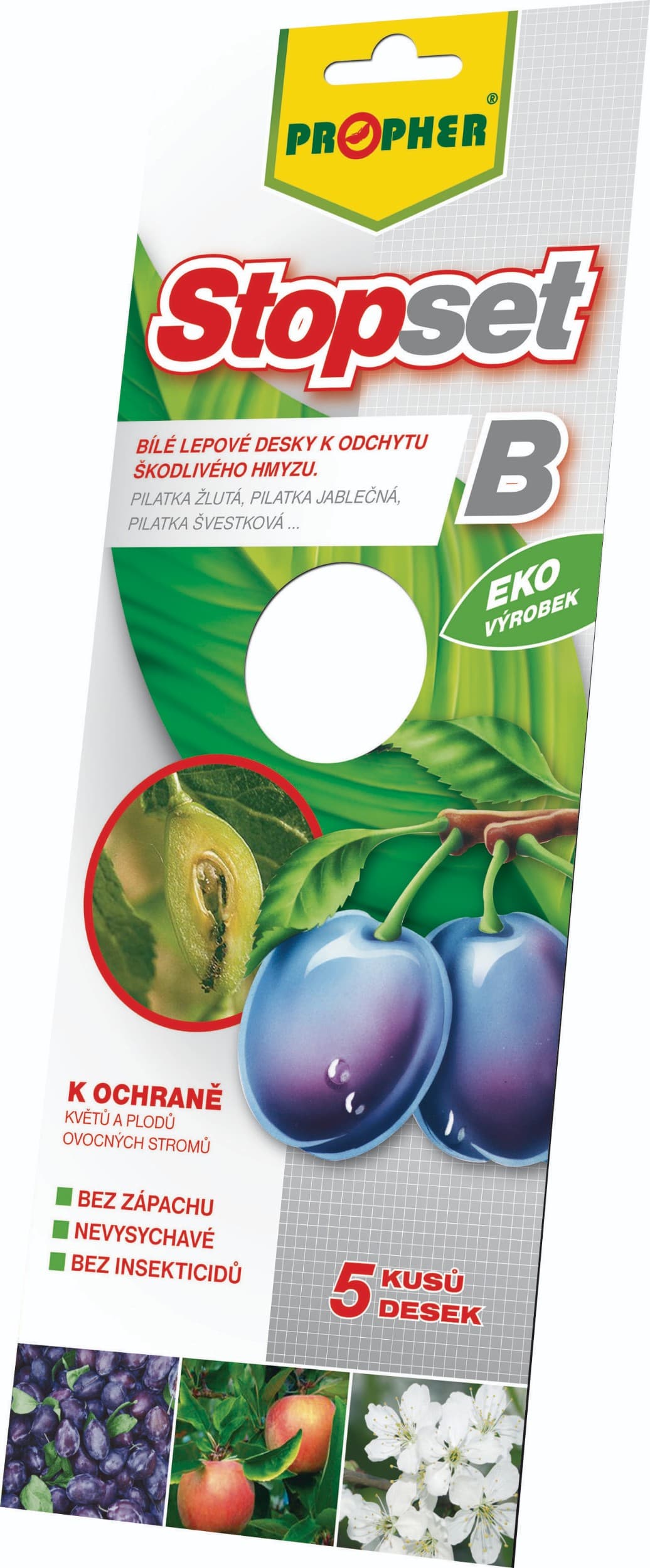 Propher Stopset bílé lepové desky 5ks