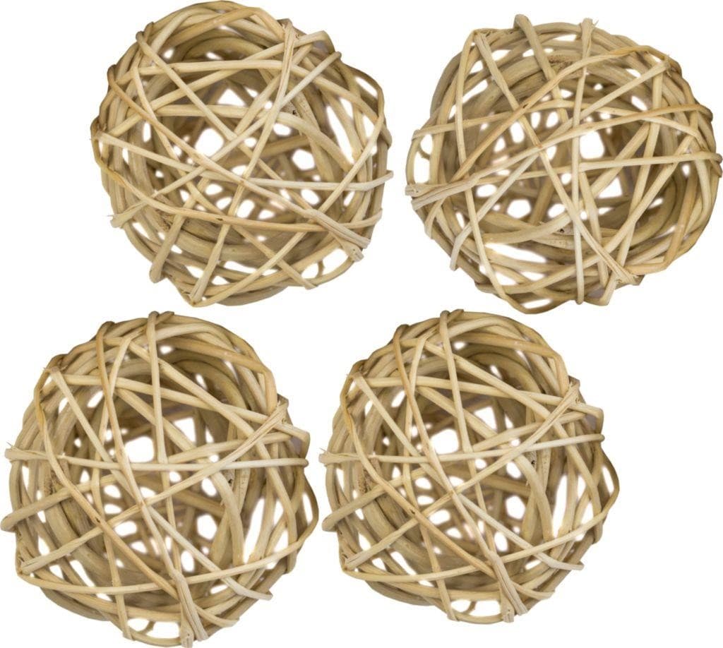 Dekorace Lata Ball 4 cm přírodní 4 ks