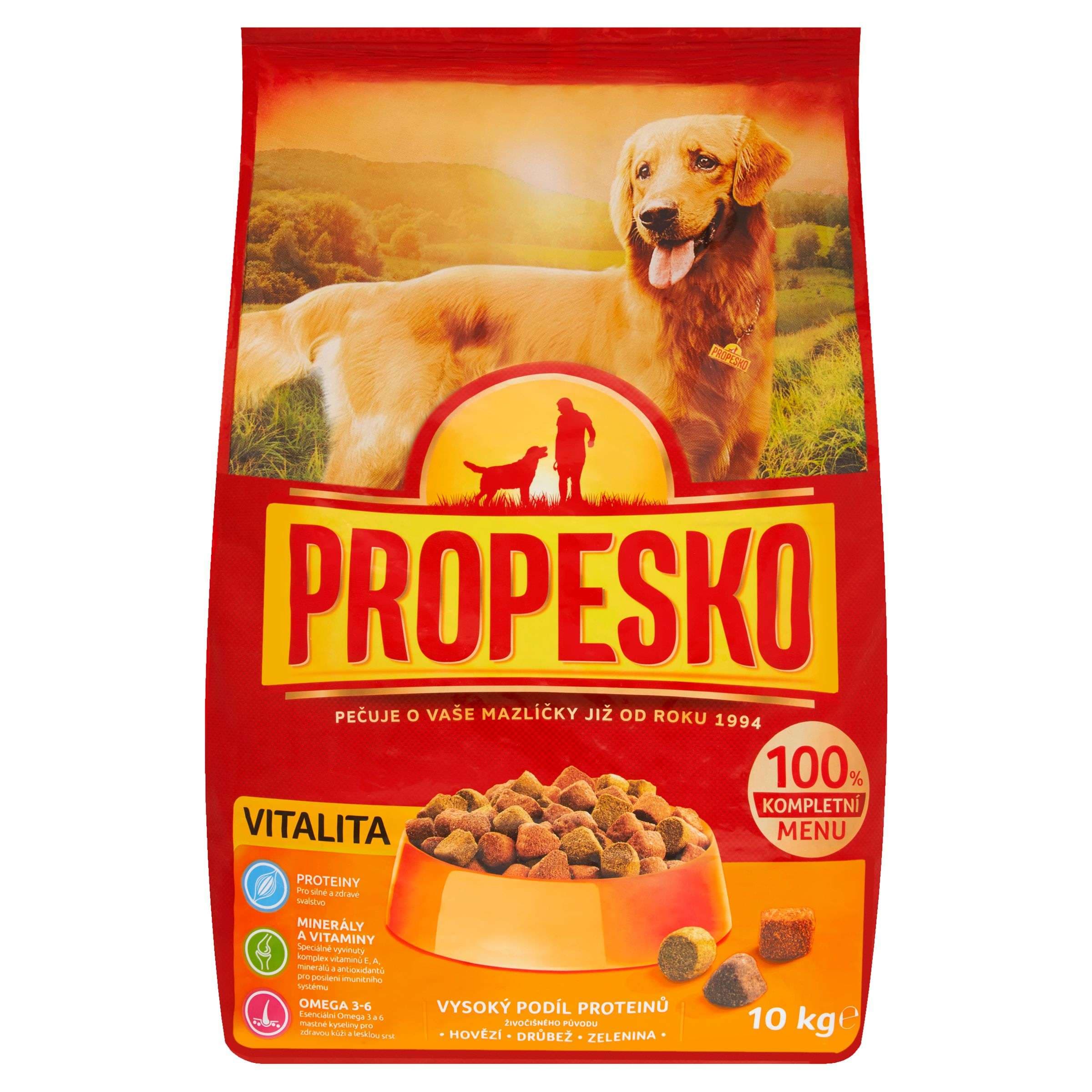 Propesko S drůbežím, hovězím a zeleninou kompletní krmivo pro dospělé psy 10 kg