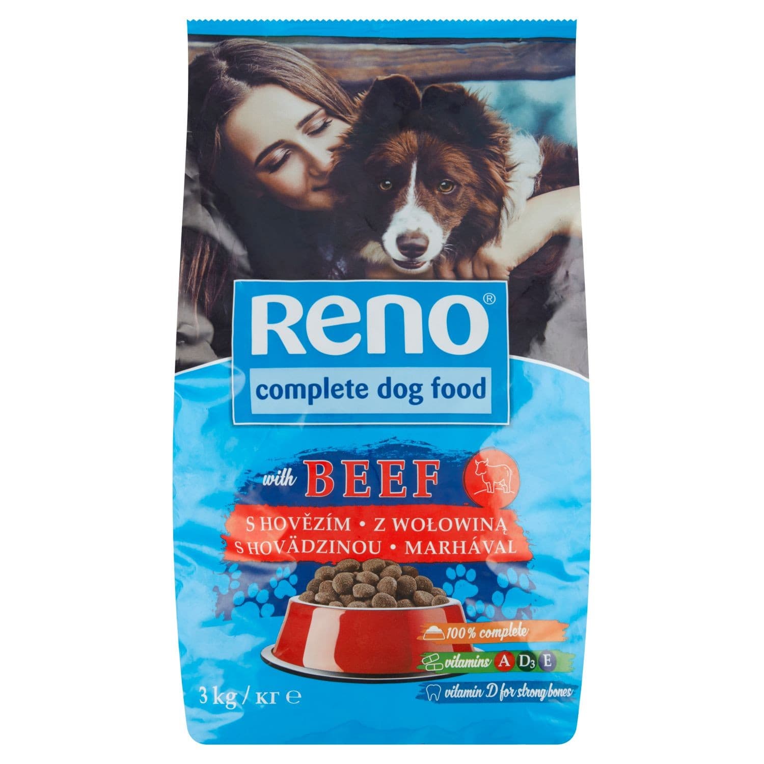 Reno Kompletní krmivo pro dospělé psy s hovězím 3kg
