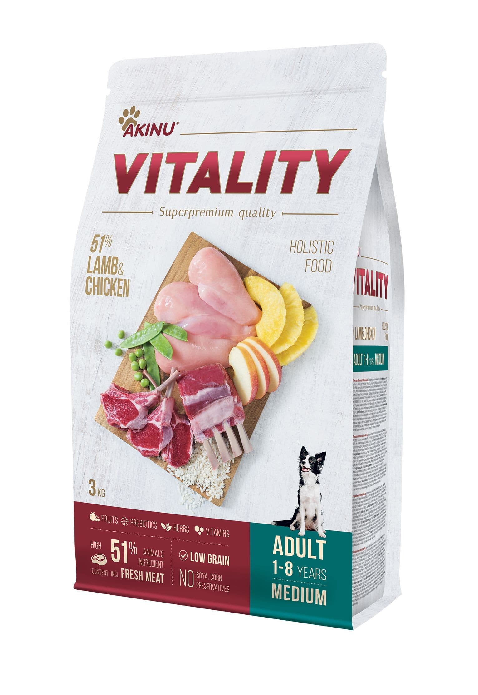Akinu VITALITY Dog adult medium lamb & chicken 3kg