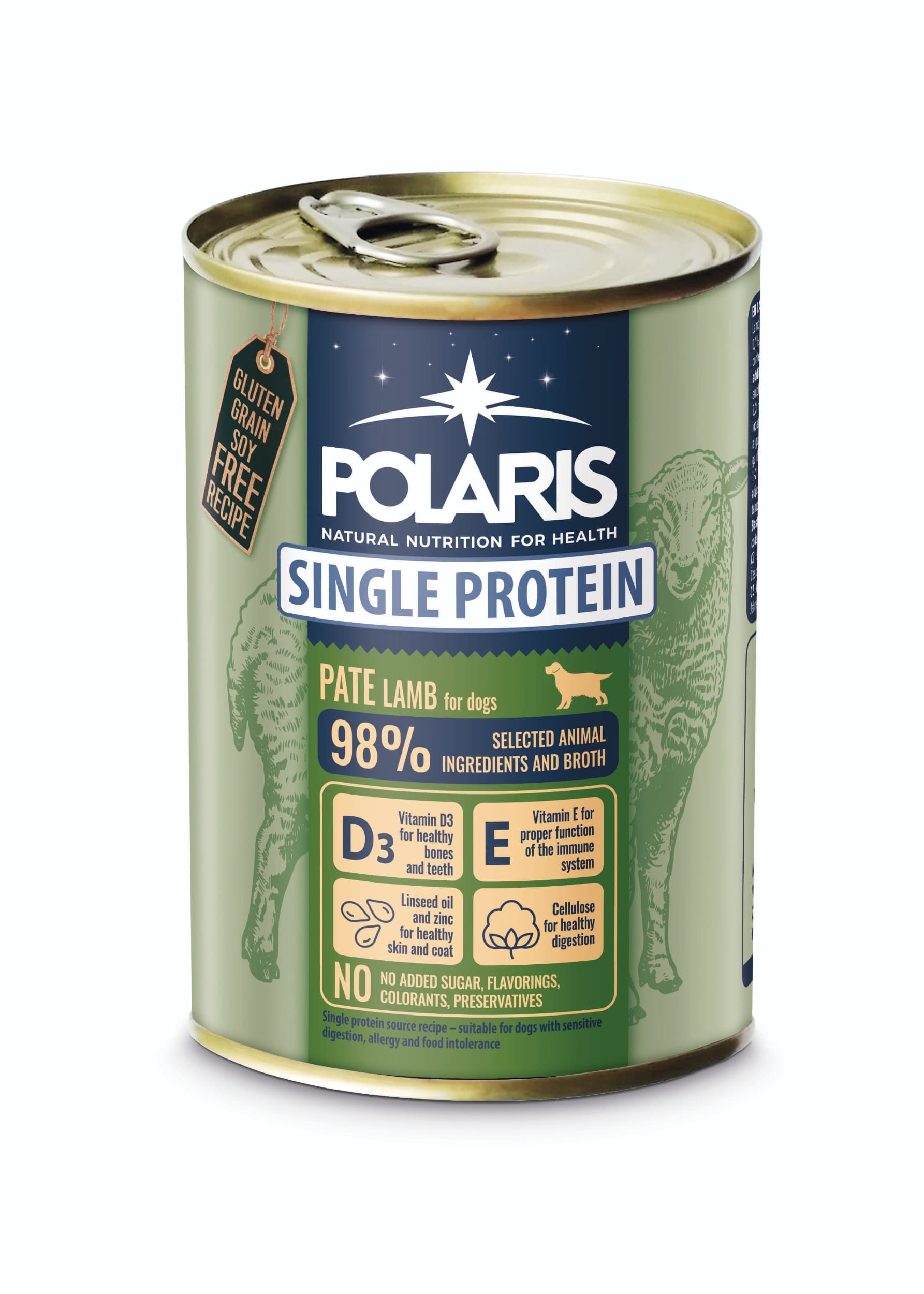 Polaris Single Protein Paté konzerva pro psy jehněčí 400g